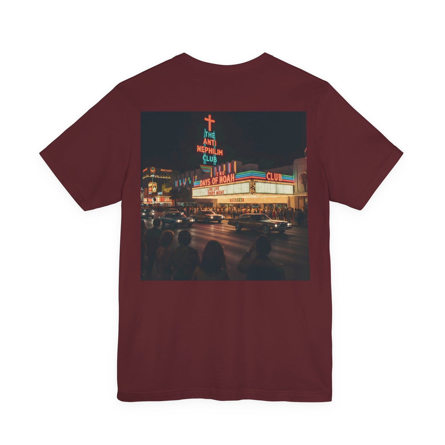 Retro Neon Anti Nephilim Casino T Shirt - Kirk Ave. Apparel