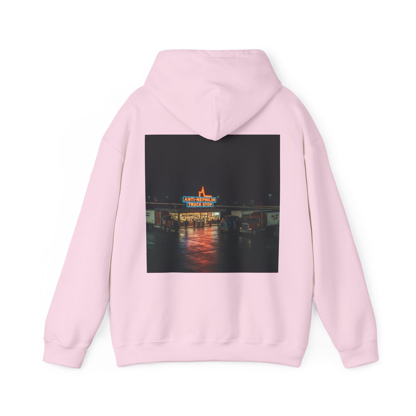 Vintage Neon Anti-Nephilim Truck Stop Hoodie — Kirk Ave. Apparel
