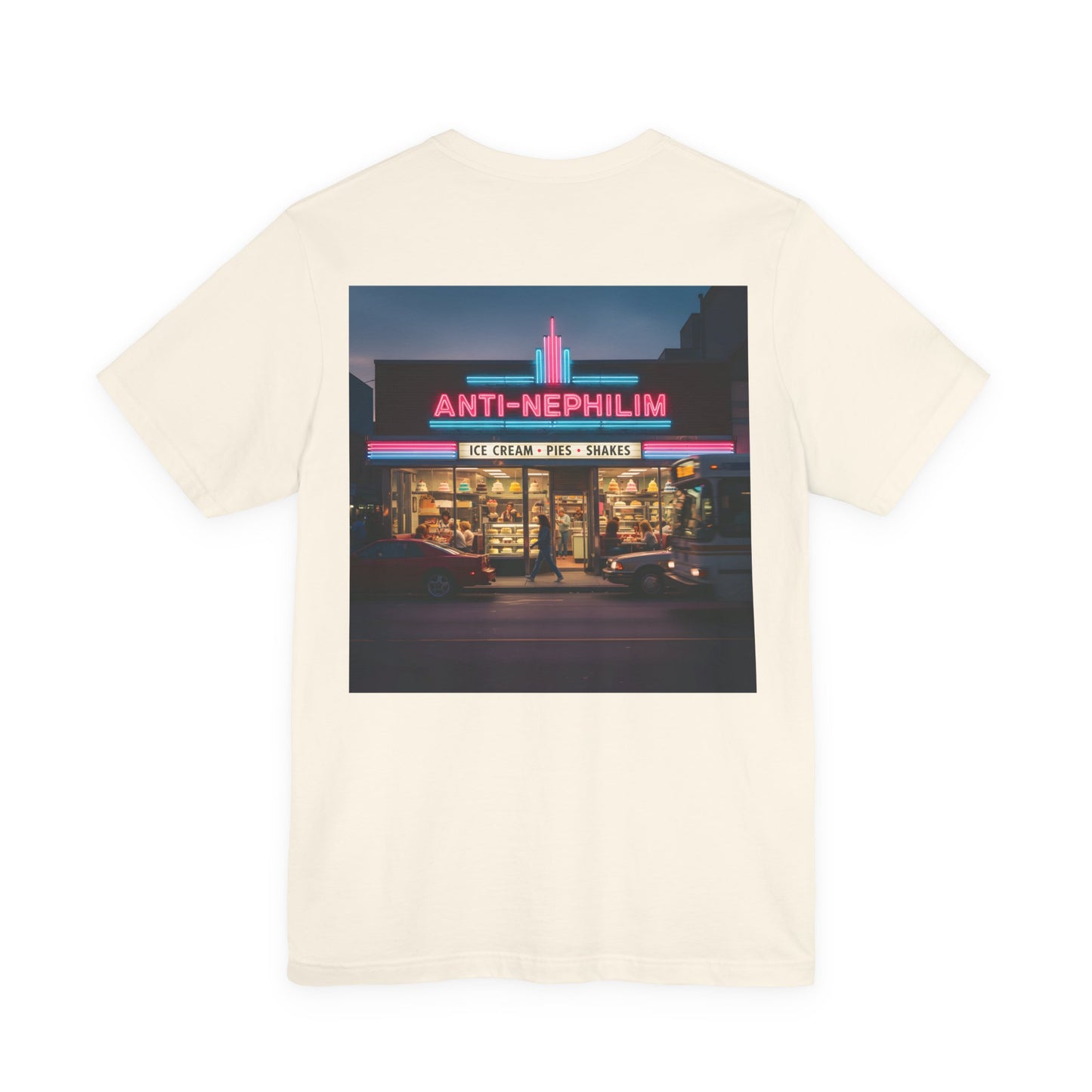 Retro Neon Dessert Diner Anti-Nephilim T Shirt — Kirk Ave. Apparel