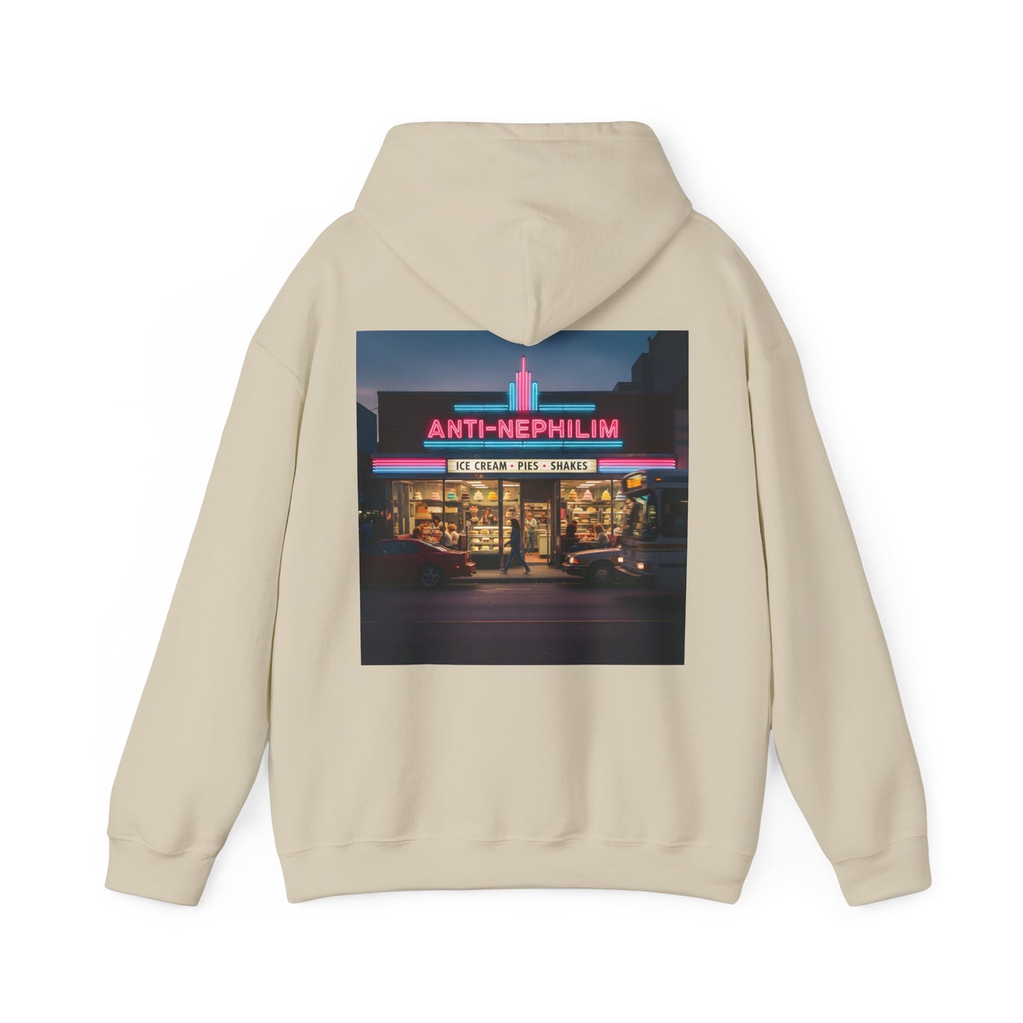 Retro Neon Dessert Diner Anti-Nephilim Hoodie — Kirk Ave. Apparel