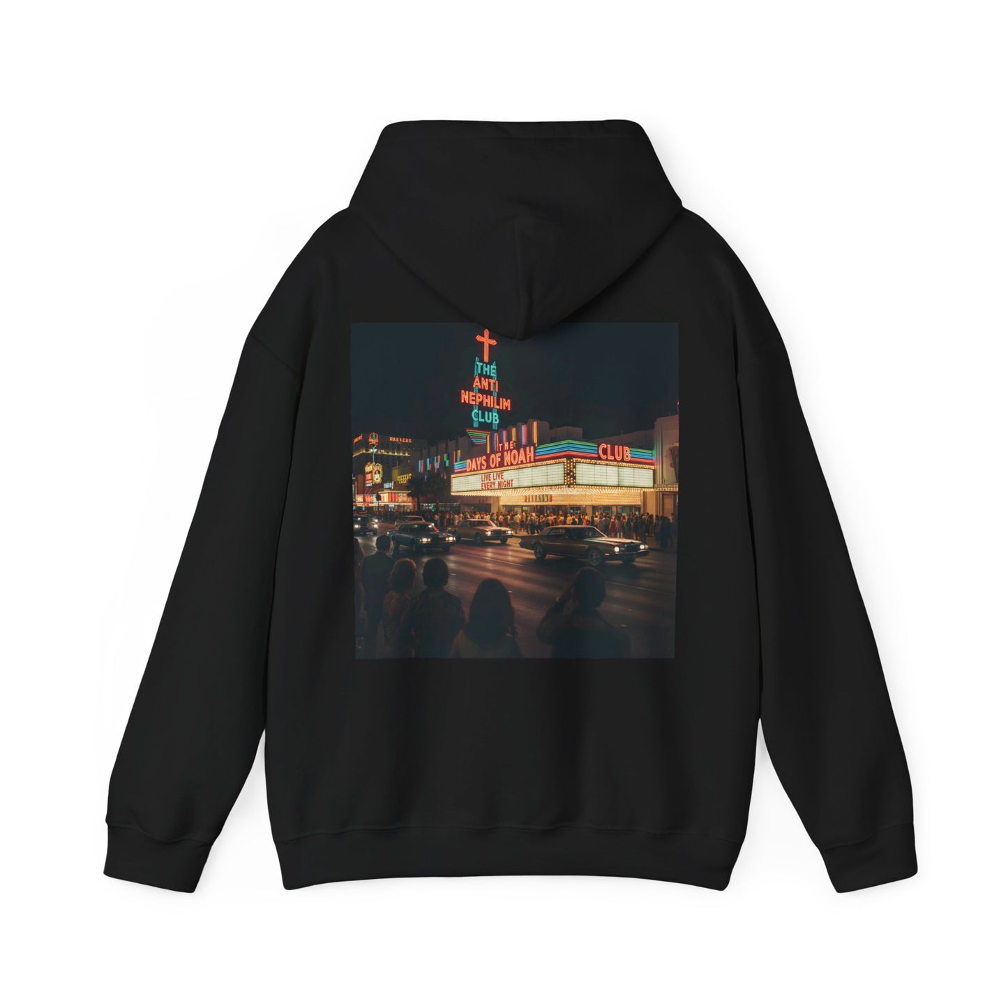 Retro Neon Anti Nephilim Casino Hoodie - Kirk Ave. Apparel