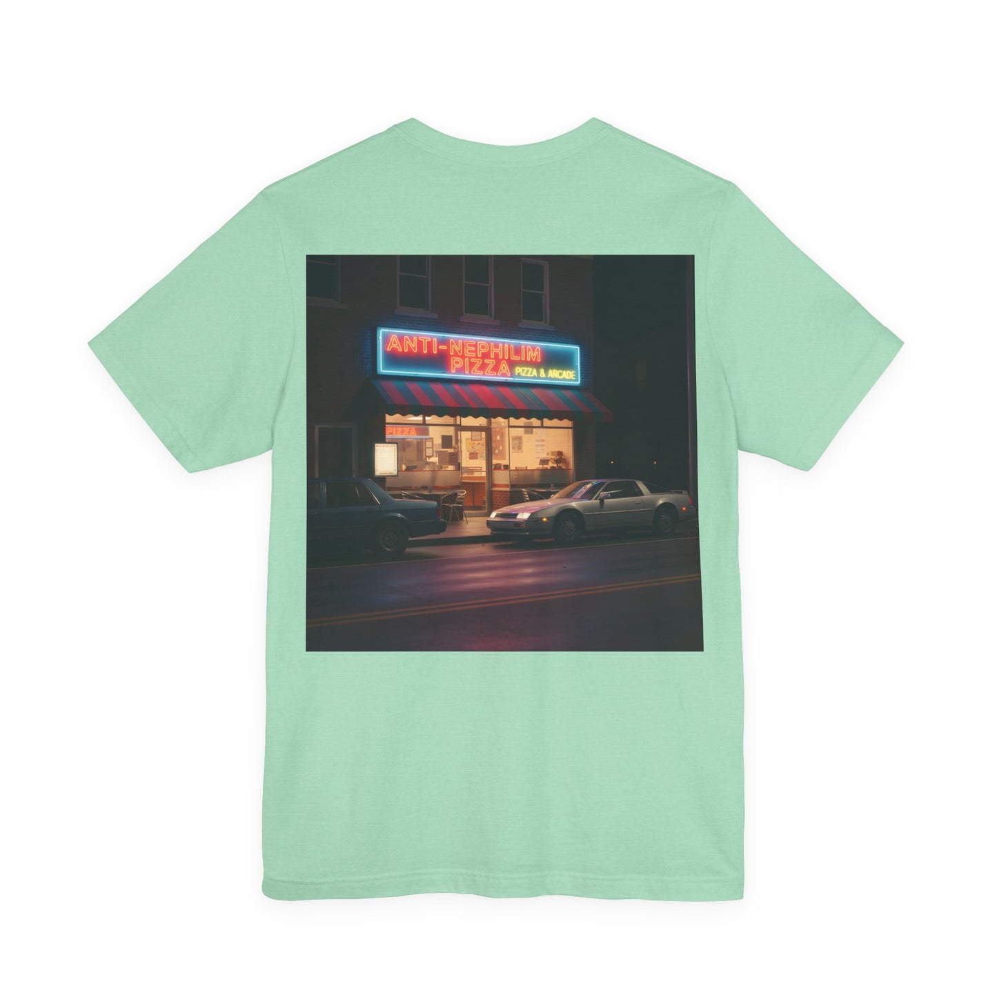 Retro Neon Anti Nephilim Pizza Parlor T Shirt - Kirk Ave. Apparel
