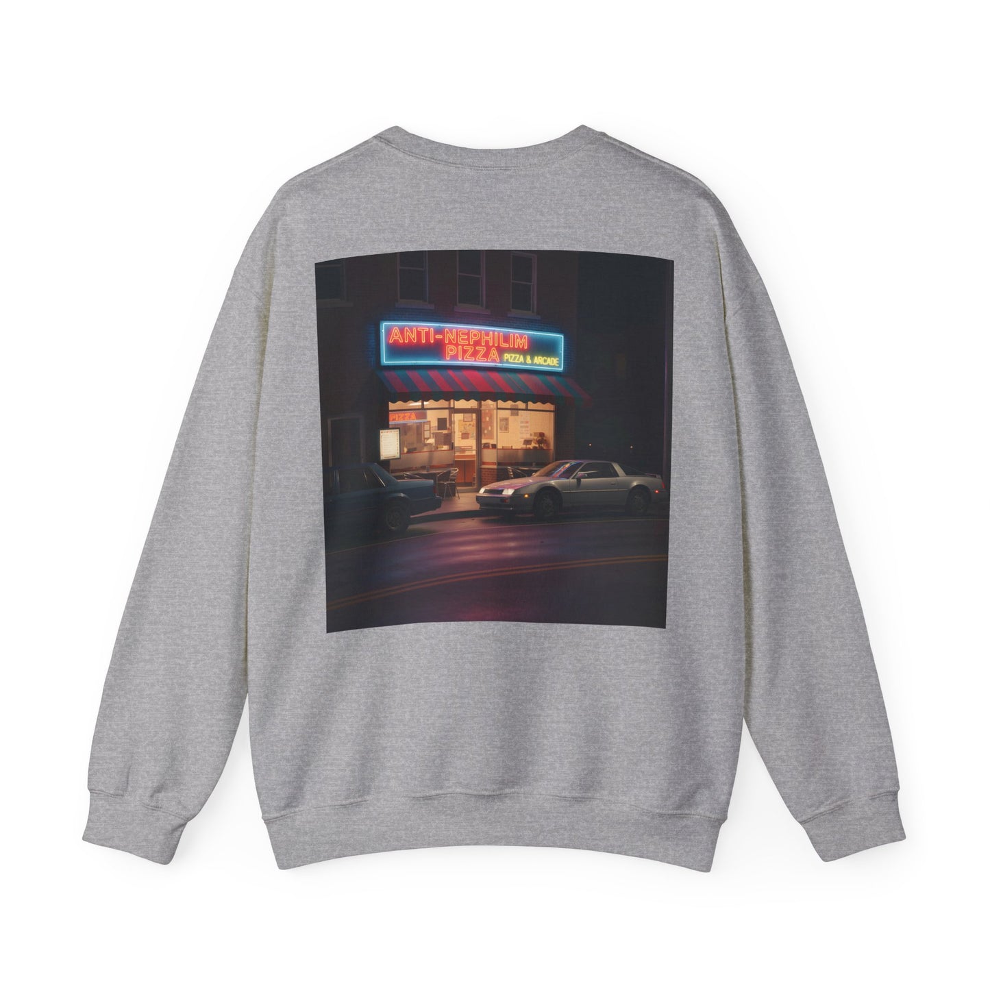 Retro Neon Anti Nephilim Pizza Parlor Sweatshirt - Kirk Ave. Apparel