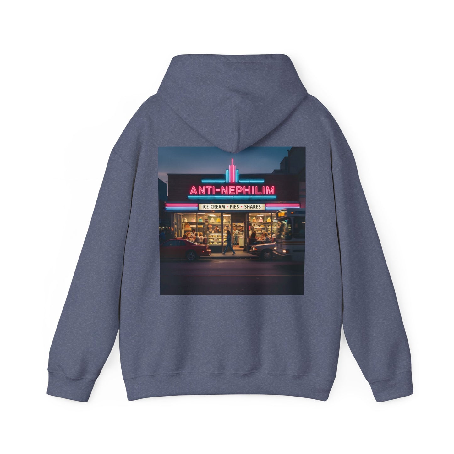 Retro Neon Dessert Diner Anti-Nephilim Hoodie — Kirk Ave. Apparel