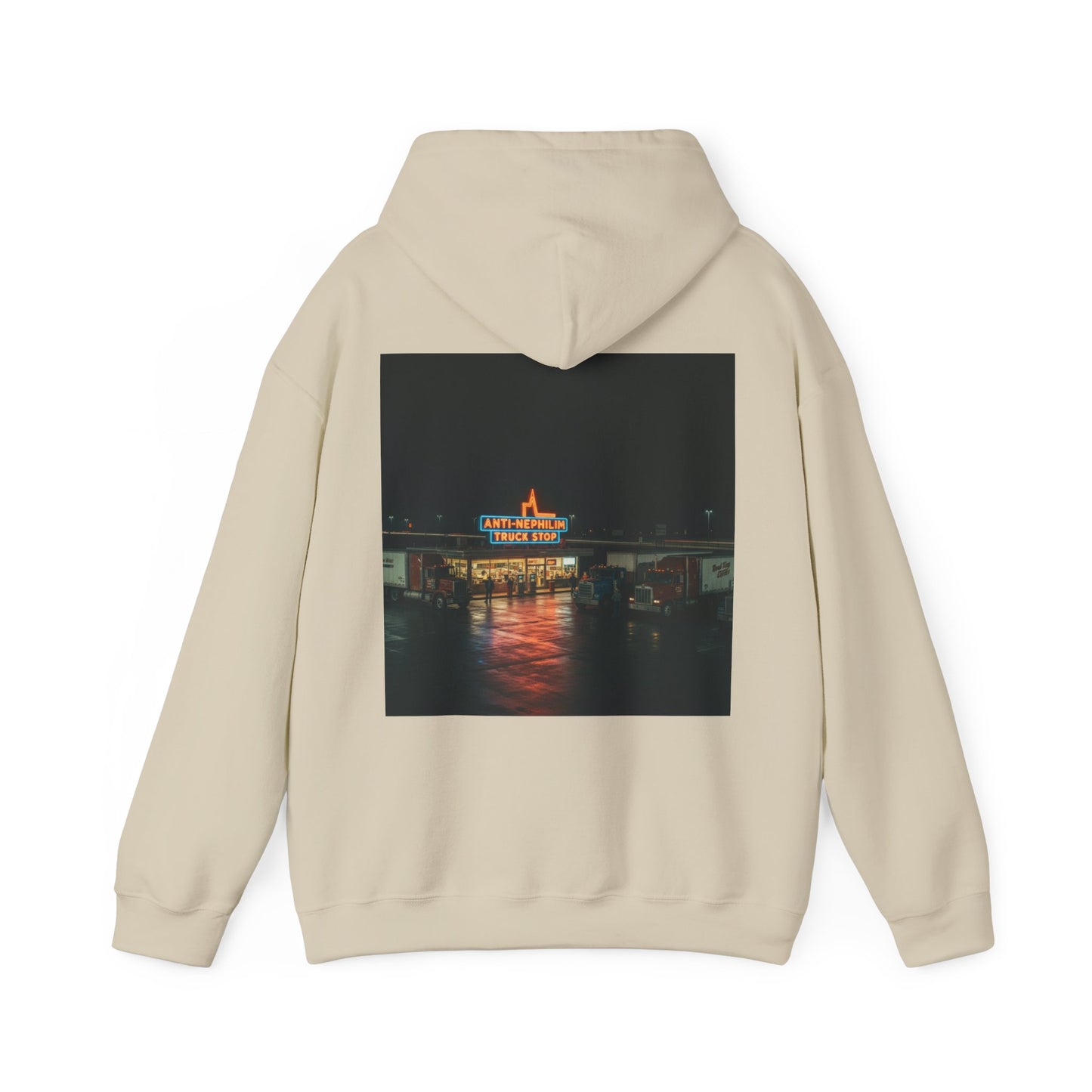 Vintage Neon Anti-Nephilim Truck Stop Hoodie — Kirk Ave. Apparel