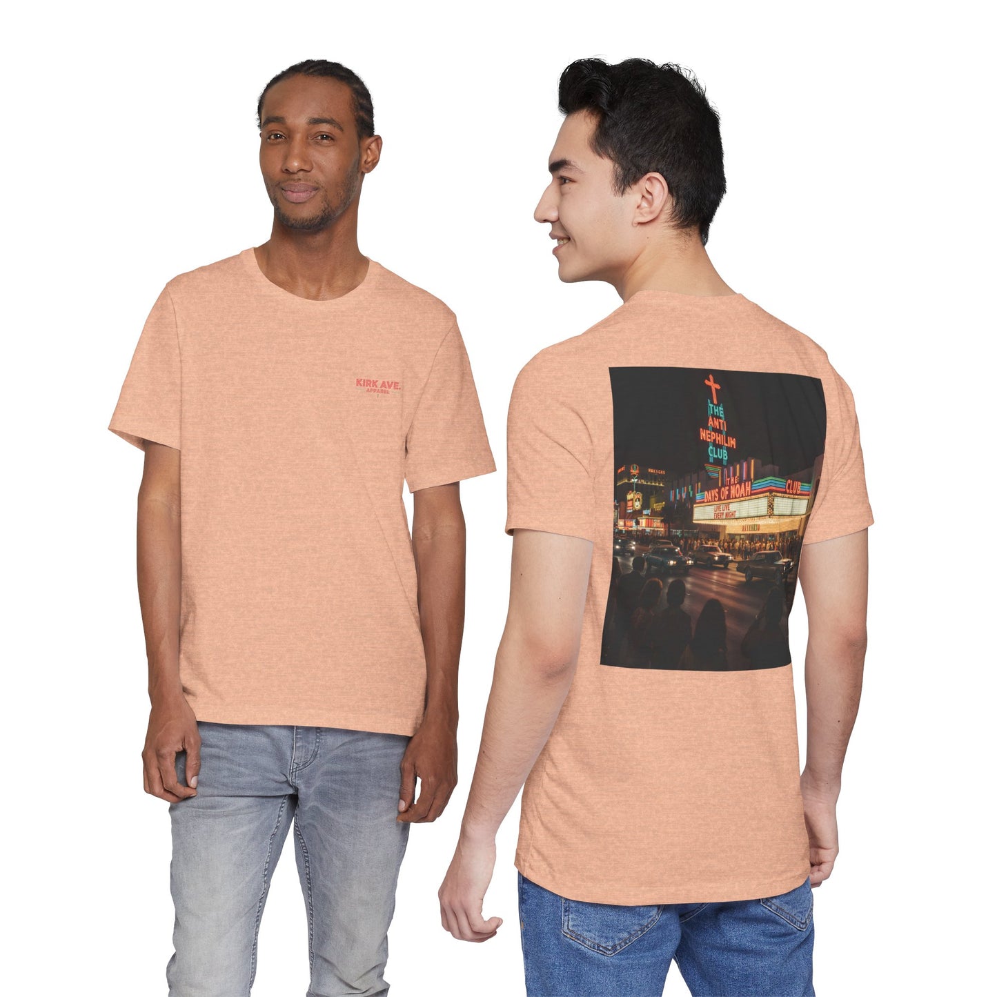 Retro Neon Anti Nephilim Casino T Shirt - Kirk Ave. Apparel