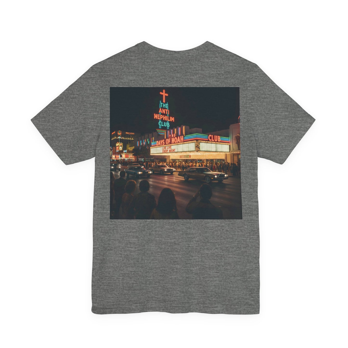 Retro Neon Anti Nephilim Casino T Shirt - Kirk Ave. Apparel