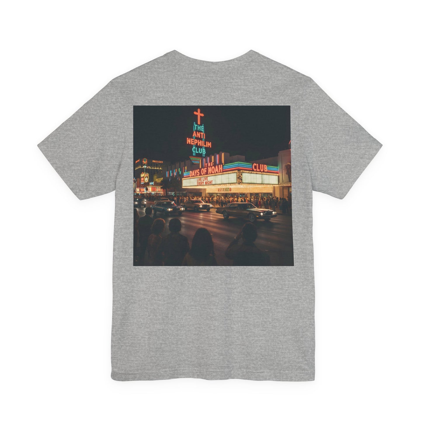 Retro Neon Anti Nephilim Casino T Shirt - Kirk Ave. Apparel