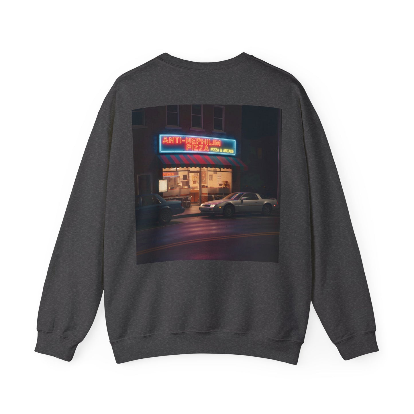 Retro Neon Anti Nephilim Pizza Parlor Sweatshirt - Kirk Ave. Apparel