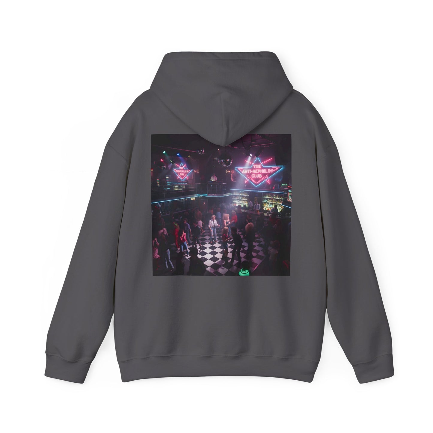80s Neon Nightclub Anti Nephilim Hoodie - Kirk Ave. Apparel