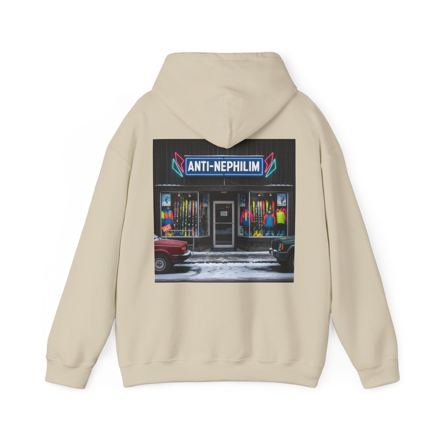 Anti Nephilim Ski Shop Hoodie — Kirk Ave. Apparel