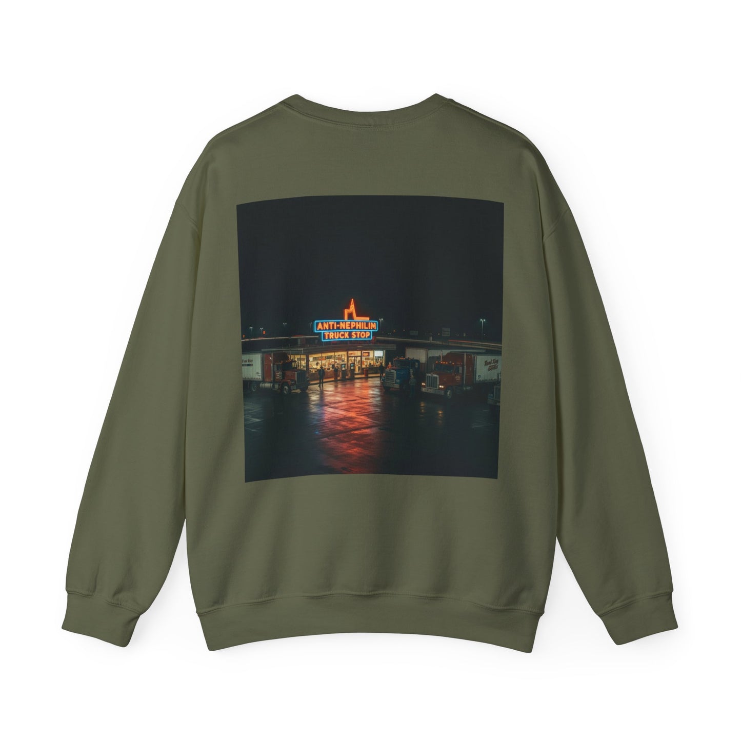 Vintage Neon Anti-Nephilim Truck Stop Sweatshirt — Kirk Ave. Apparel