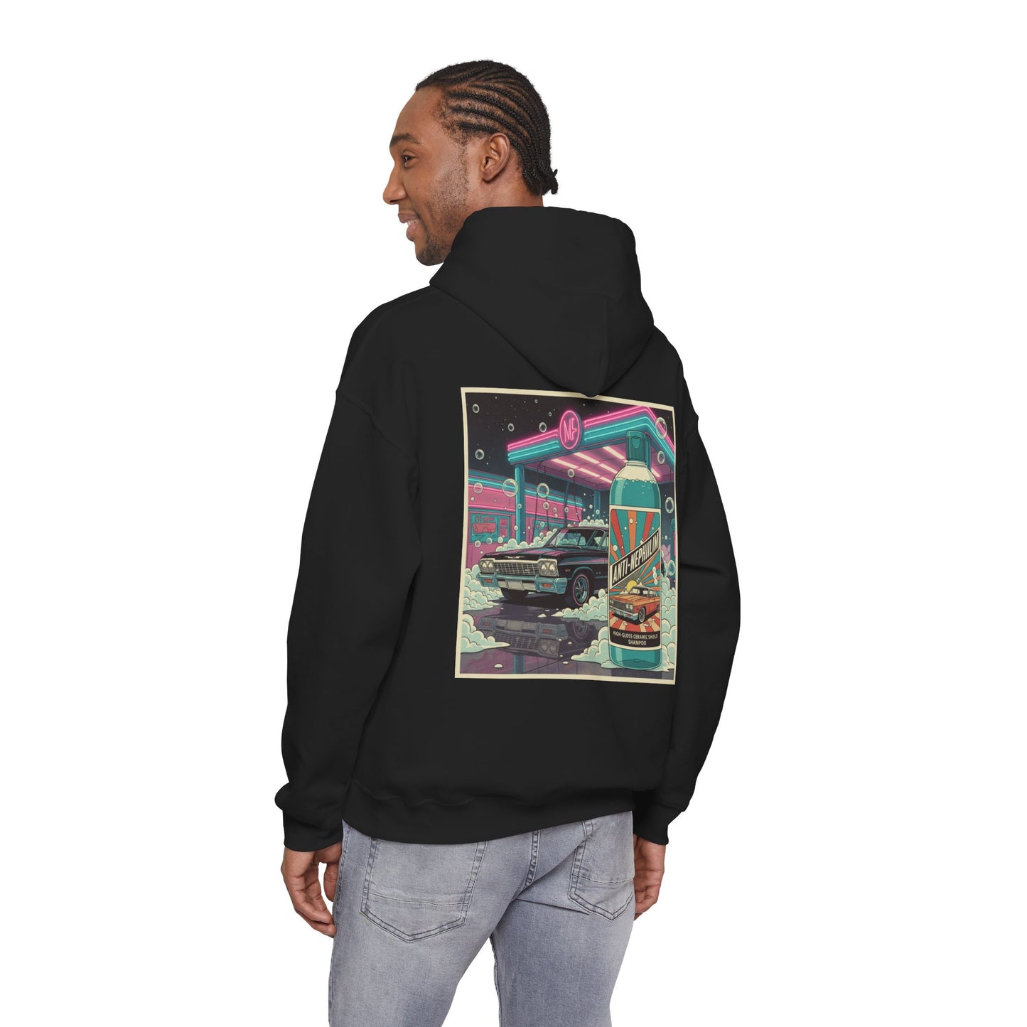 Retro Anti Nephilim Car Wash Hoodie - Kirk Ave. Apparel