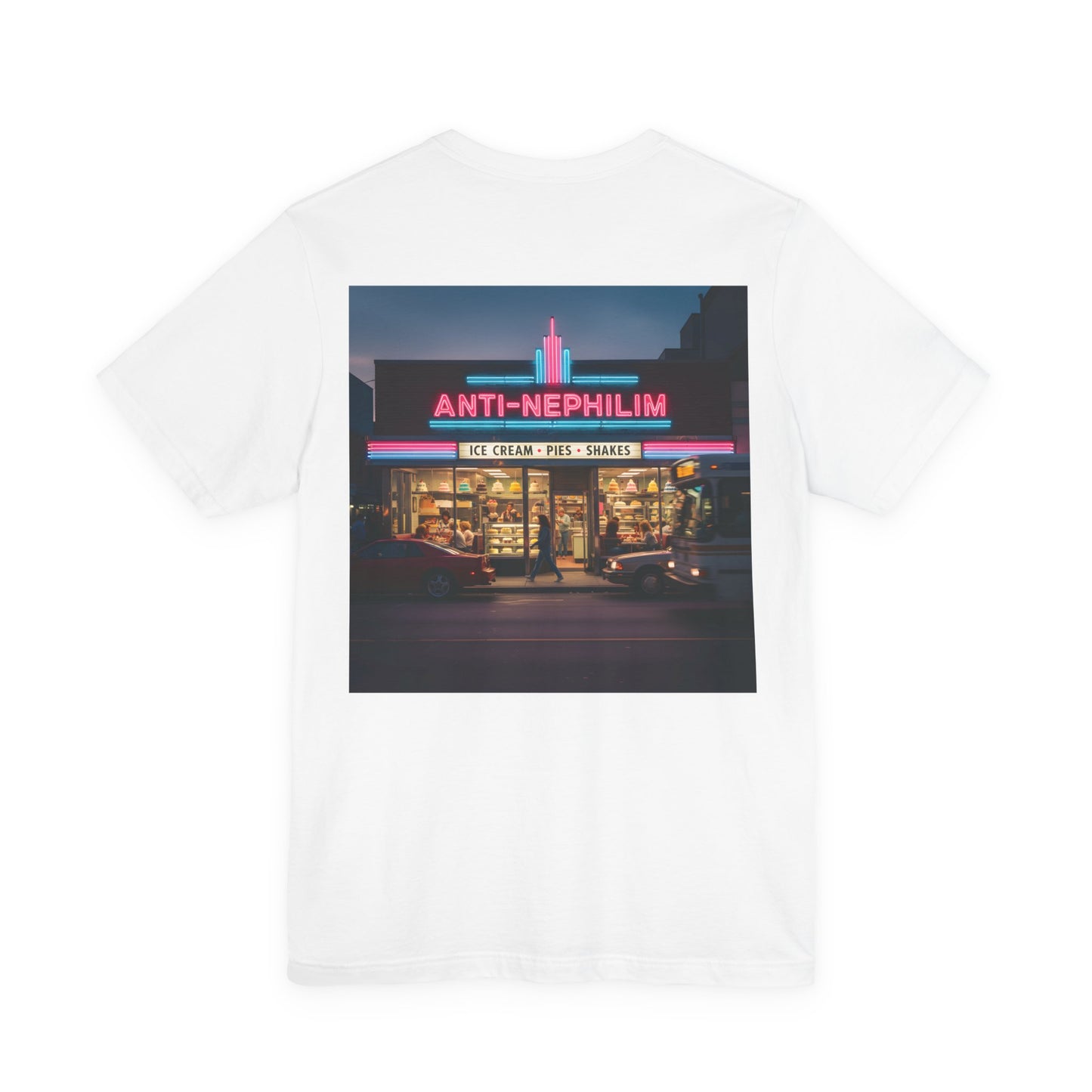 Retro Neon Dessert Diner Anti-Nephilim T Shirt — Kirk Ave. Apparel