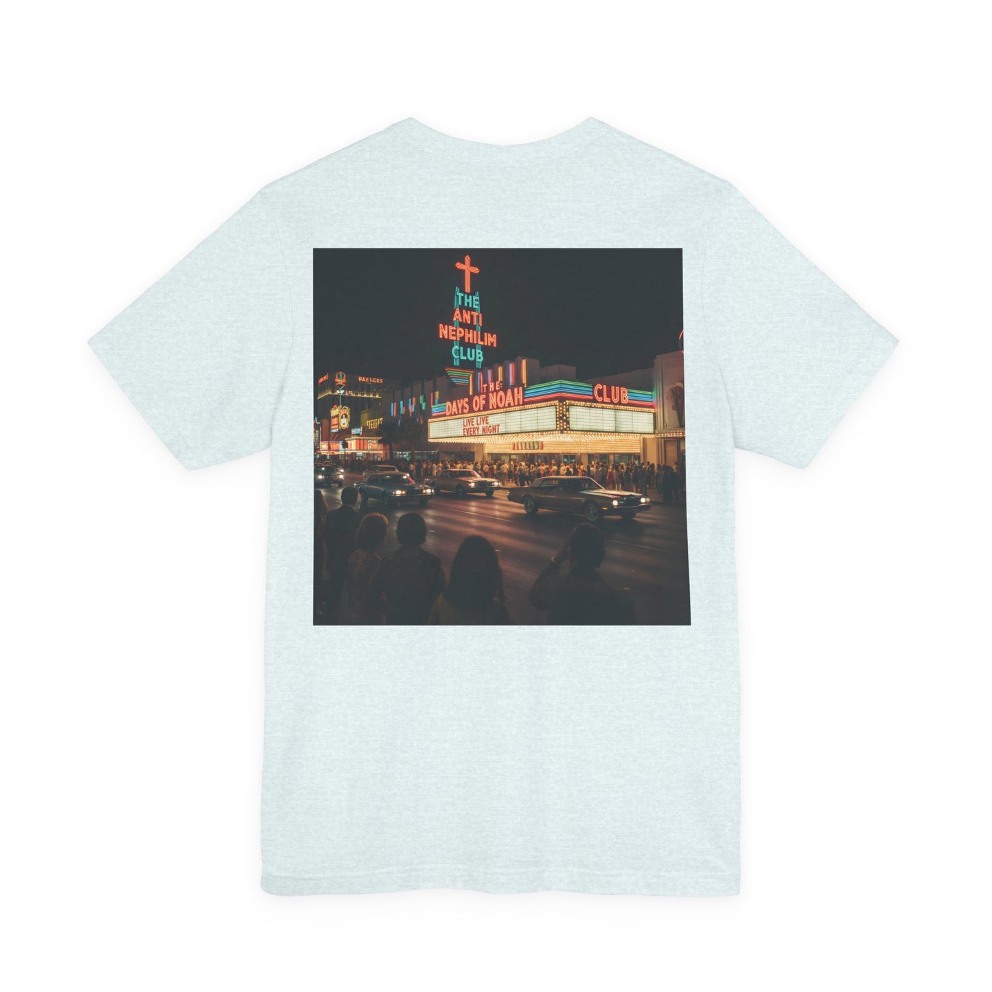 Retro Neon Anti Nephilim Casino T Shirt - Kirk Ave. Apparel