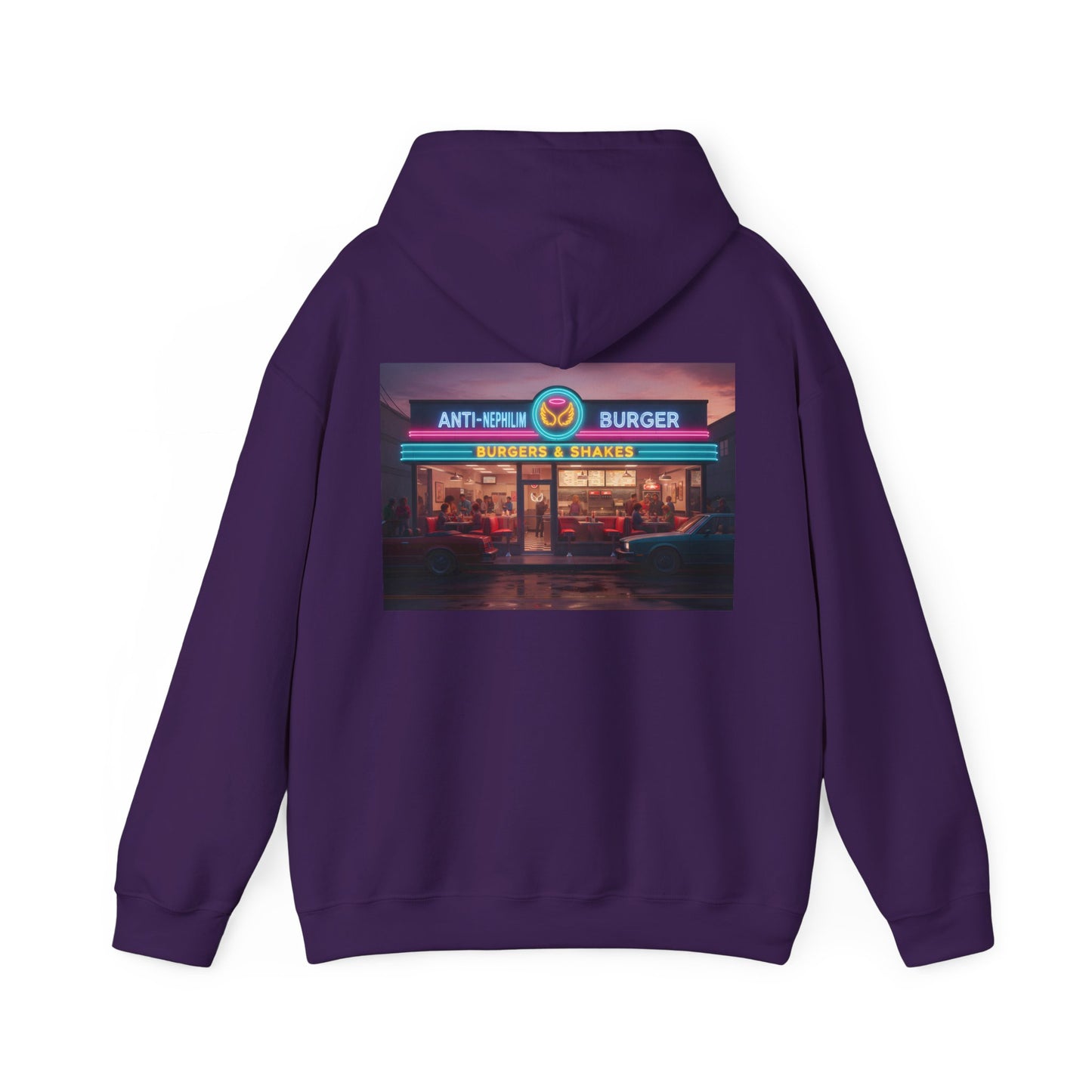 Retro Neon Burger Joint Hoodie — Kirk Ave. Apparel