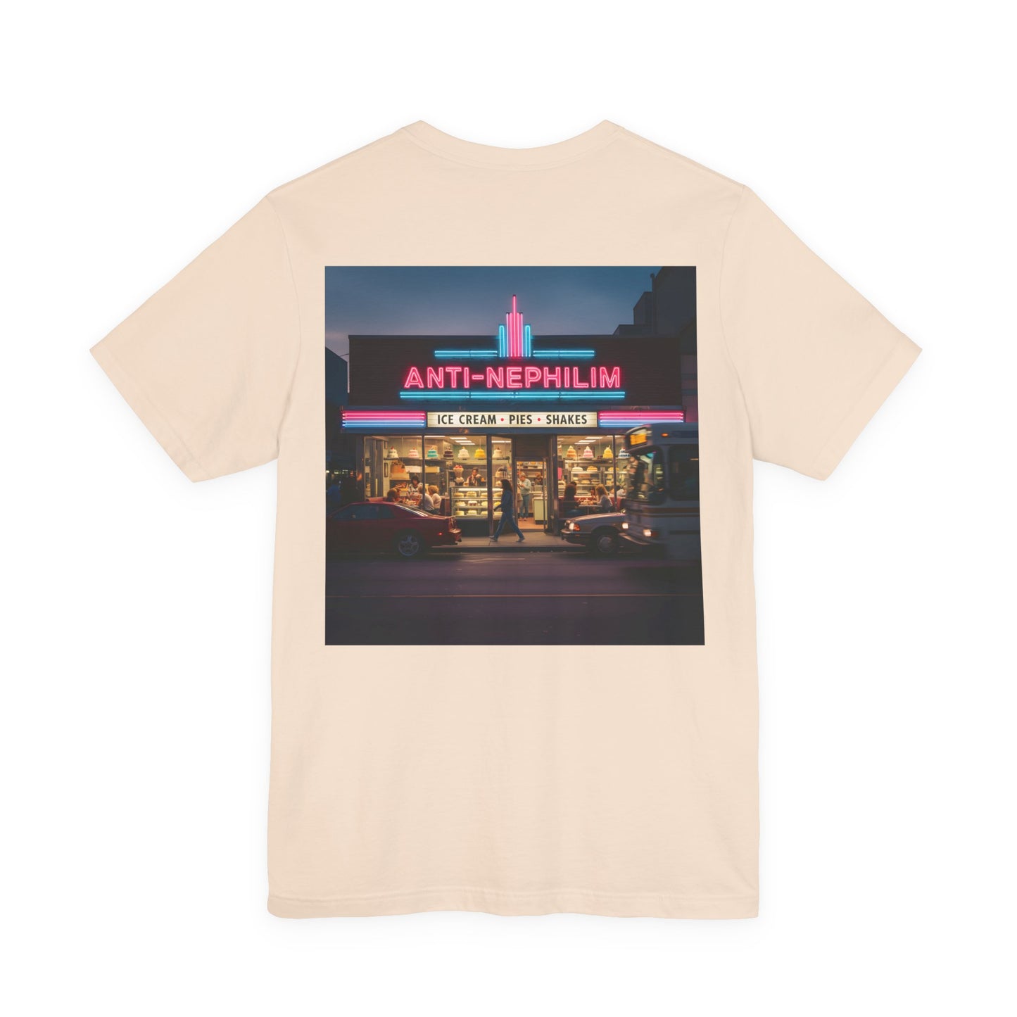 Retro Neon Dessert Diner Anti-Nephilim T Shirt — Kirk Ave. Apparel