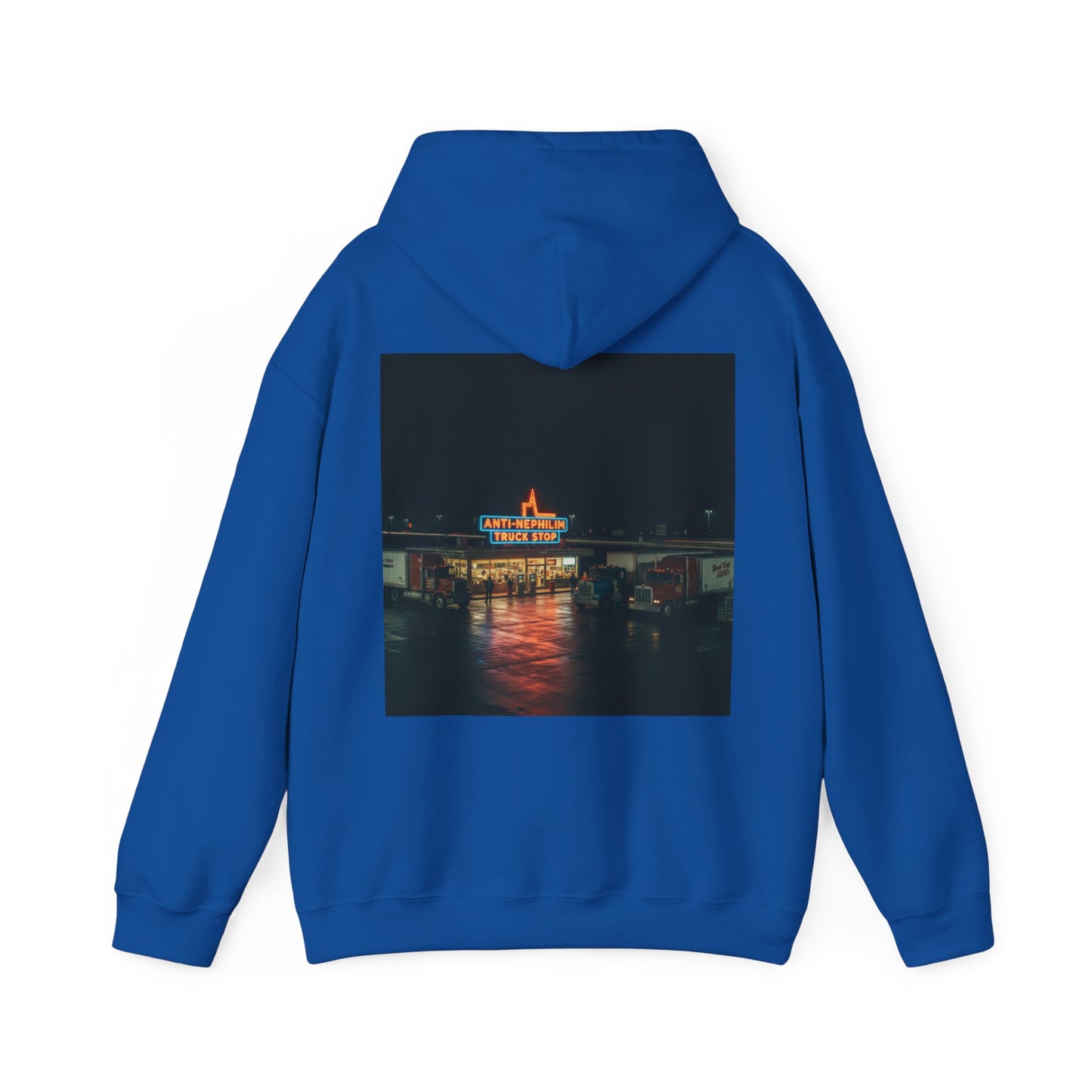 Vintage Neon Anti-Nephilim Truck Stop Hoodie — Kirk Ave. Apparel