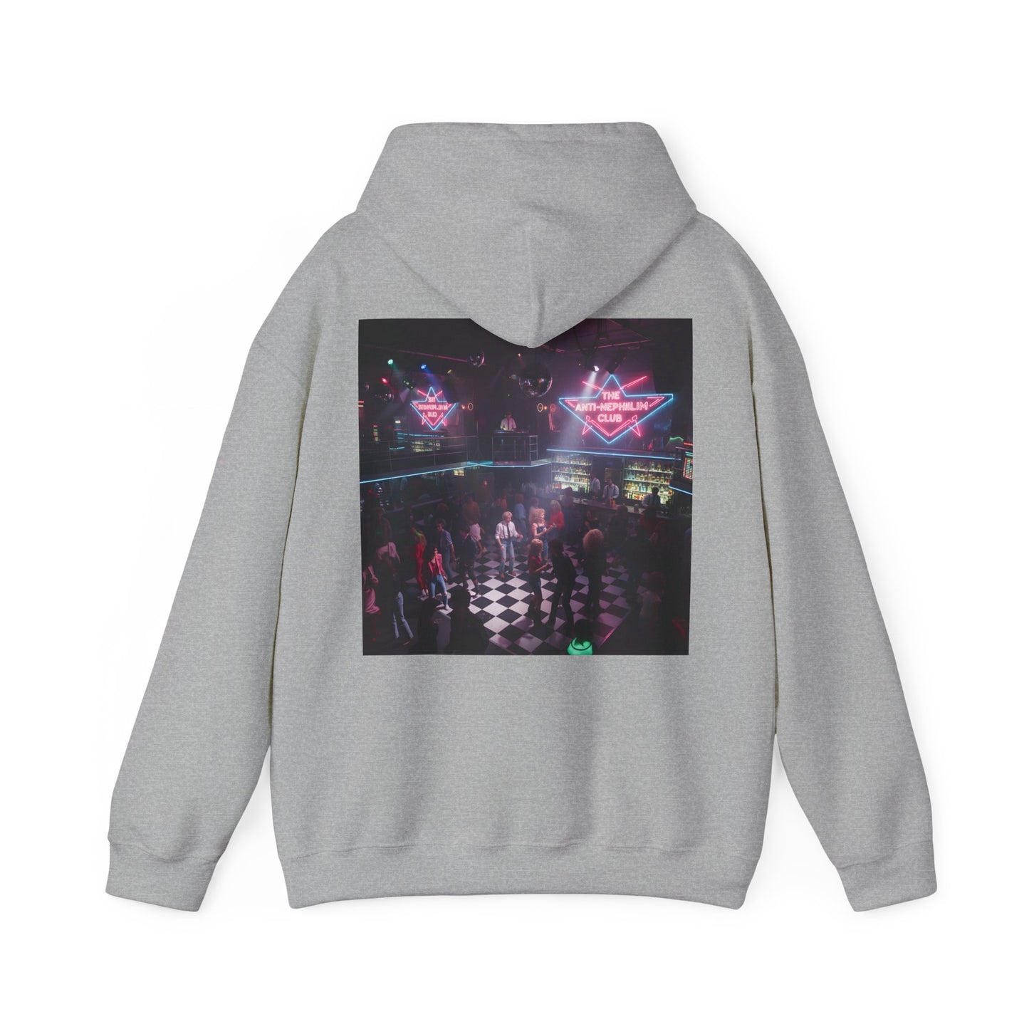80s Neon Nightclub Anti Nephilim Hoodie - Kirk Ave. Apparel