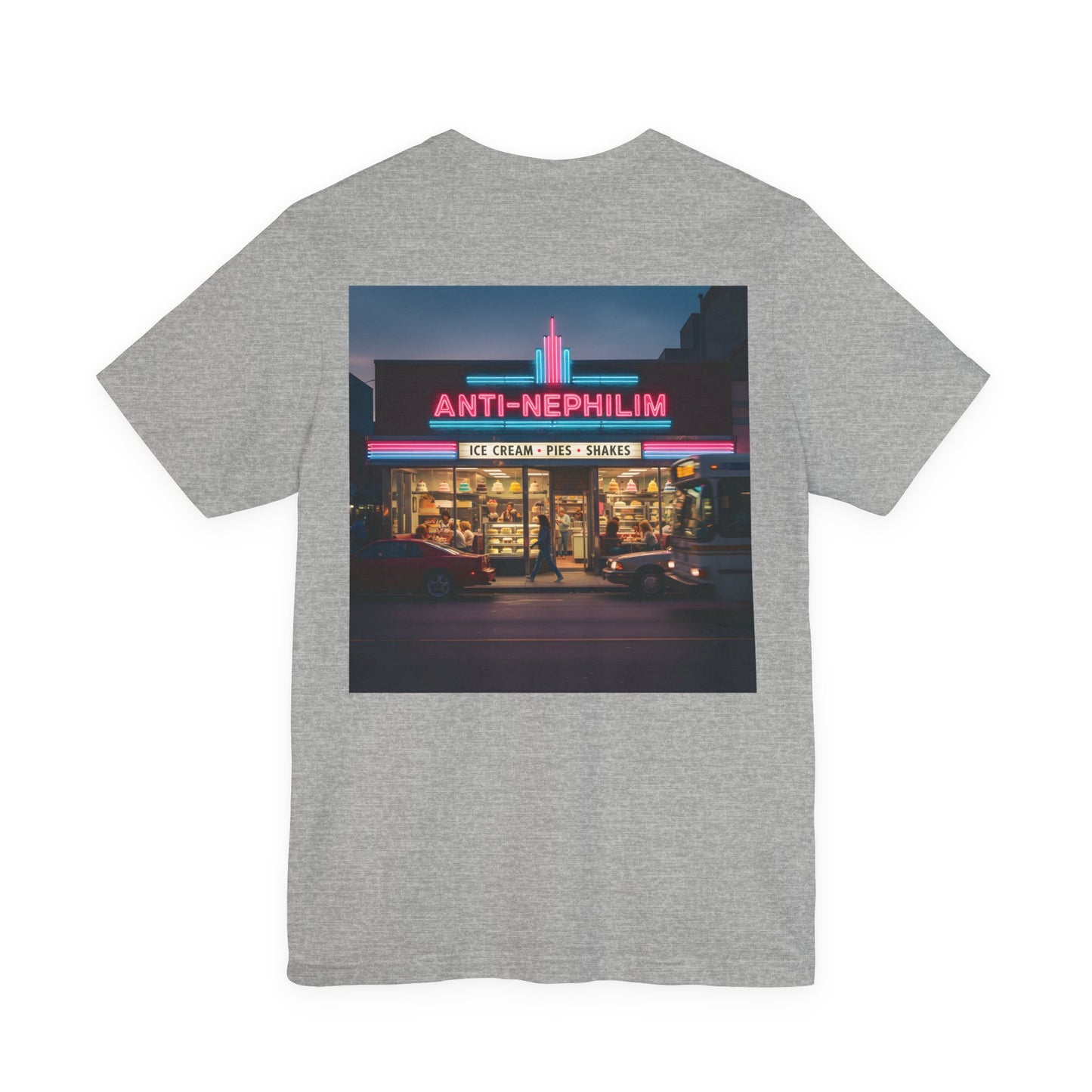 Retro Neon Dessert Diner Anti-Nephilim T Shirt — Kirk Ave. Apparel