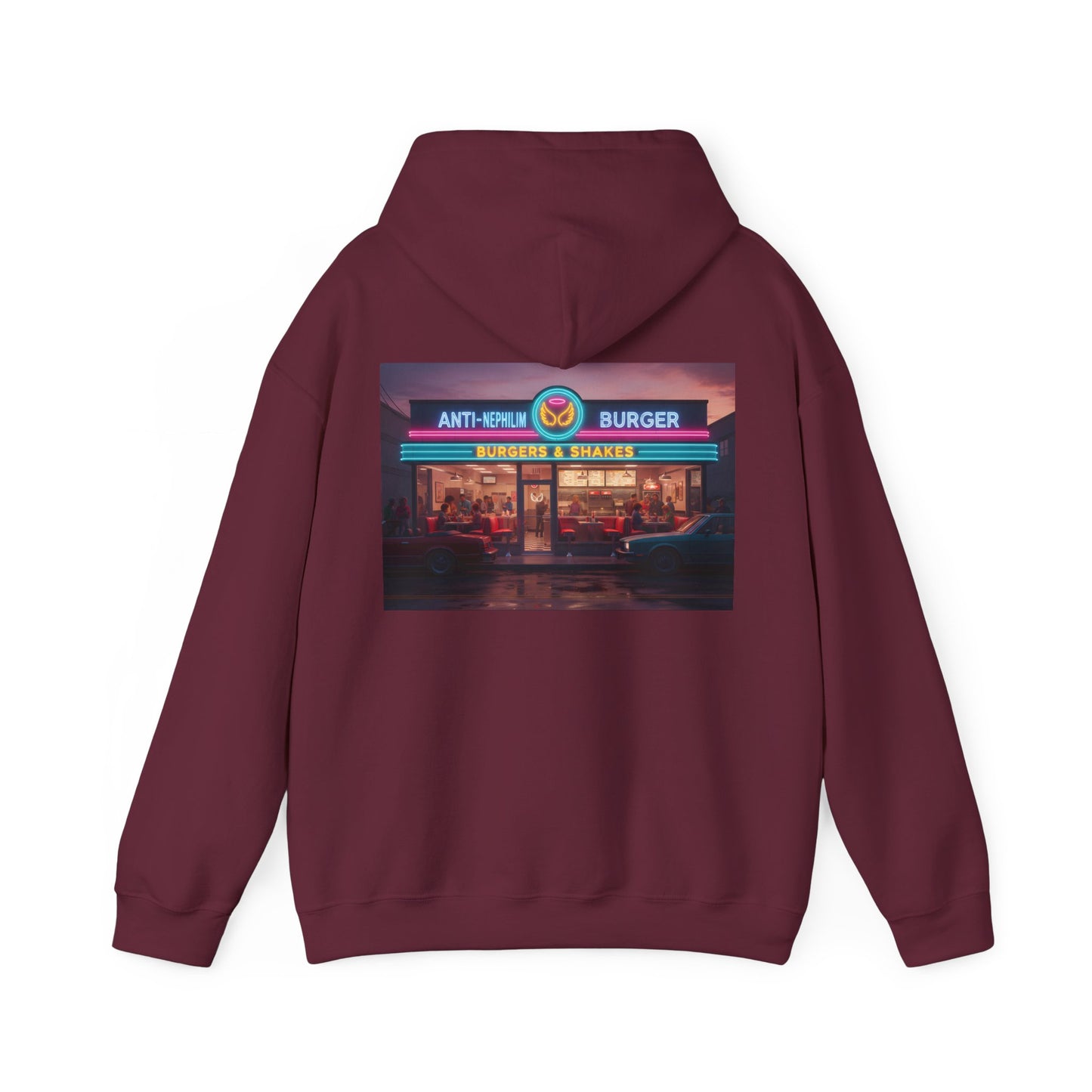 Retro Neon Burger Joint Hoodie — Kirk Ave. Apparel