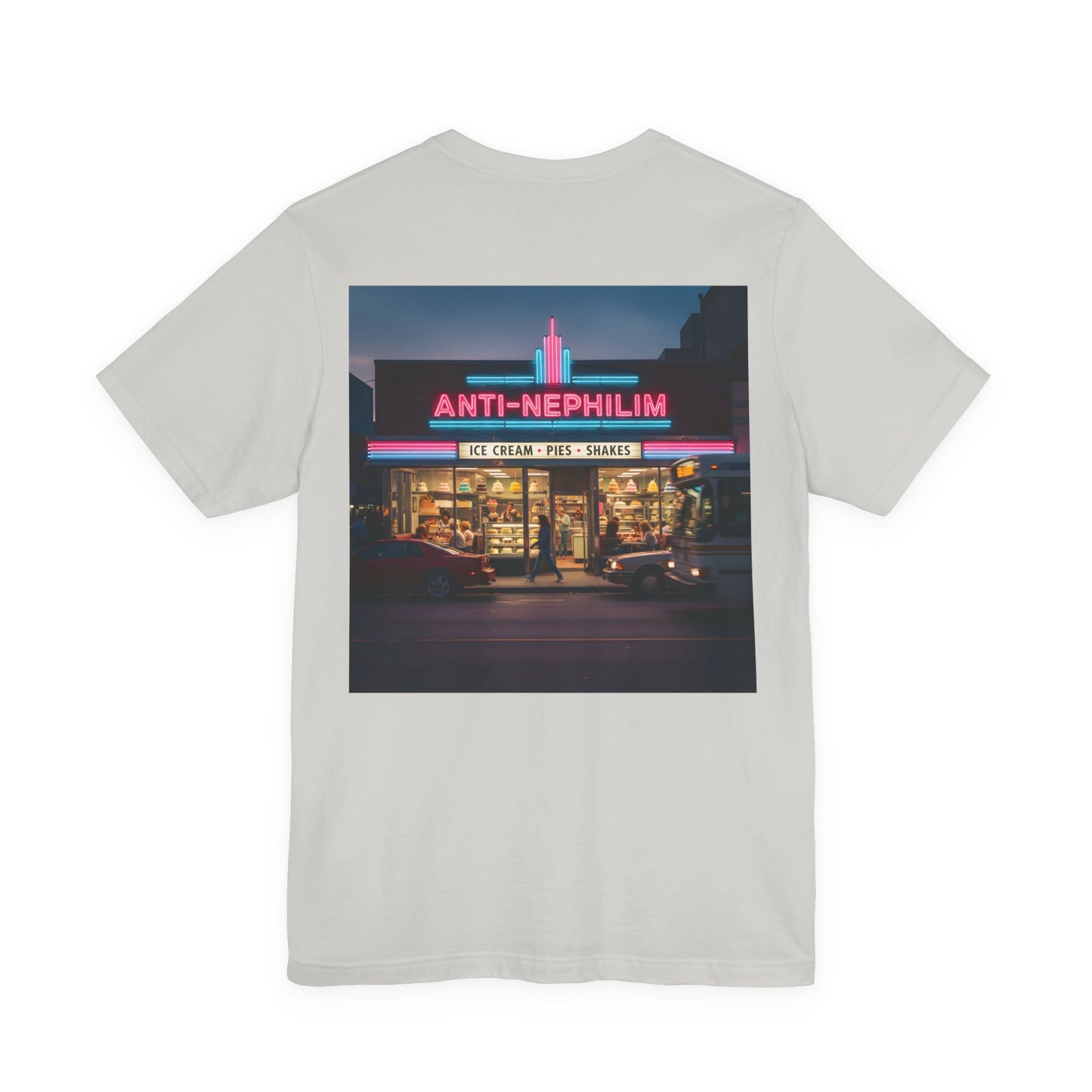 Retro Neon Dessert Diner Anti-Nephilim T Shirt — Kirk Ave. Apparel