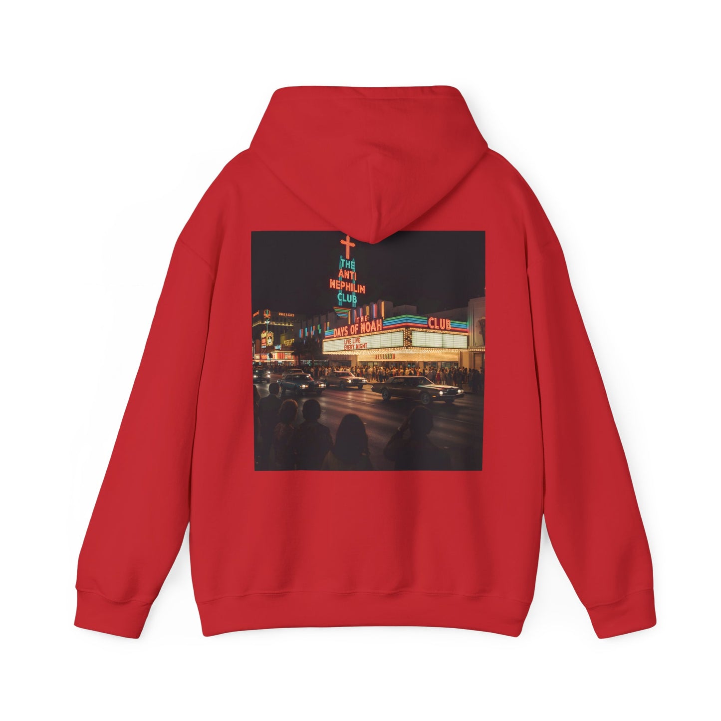 Retro Neon Anti Nephilim Casino Hoodie - Kirk Ave. Apparel