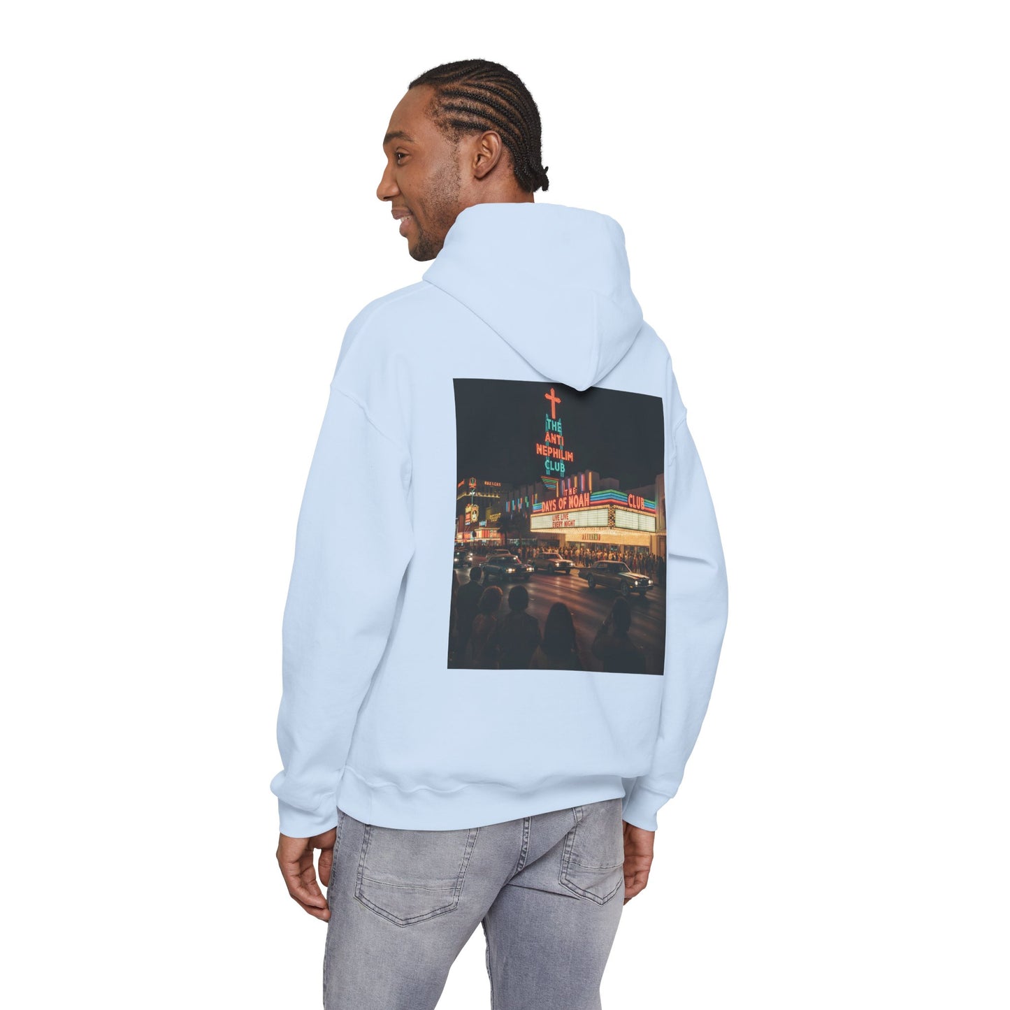 Retro Neon Anti Nephilim Casino Hoodie - Kirk Ave. Apparel