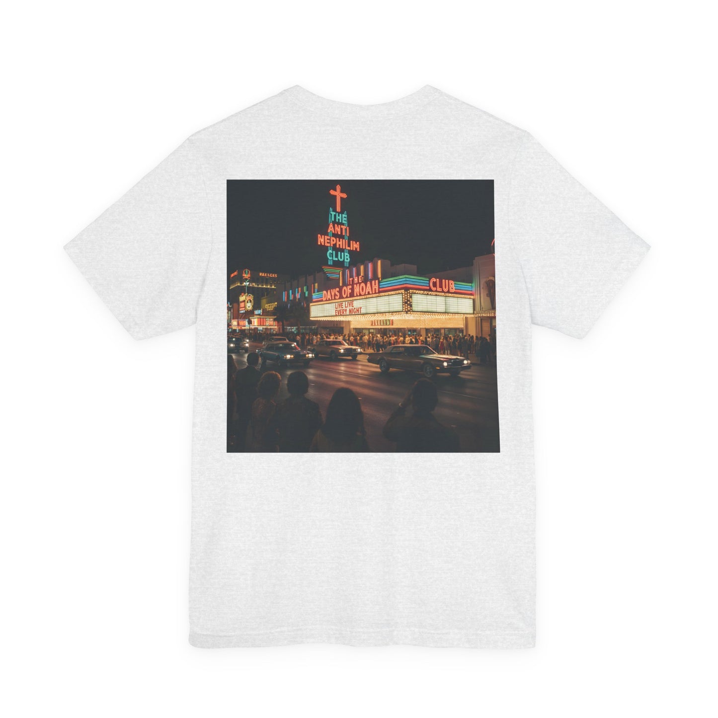 Retro Neon Anti Nephilim Casino T Shirt - Kirk Ave. Apparel