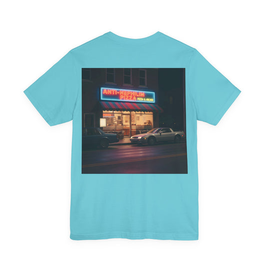 Retro Neon Anti Nephilim Pizza Parlor T Shirt - Kirk Ave. Apparel