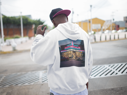 Retro Neon Dessert Diner Anti-Nephilim Hoodie — Kirk Ave. Apparel