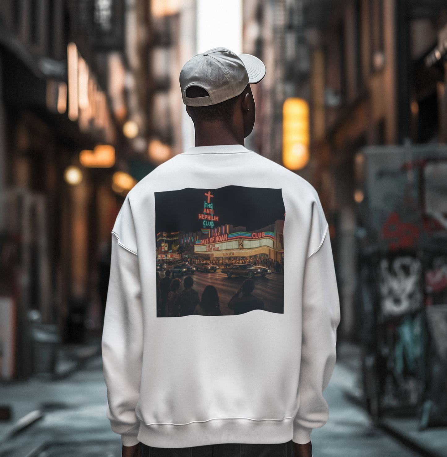 Retro Neon Anti Nephilim Casino Sweatshirt - Kirk Ave. Apparel