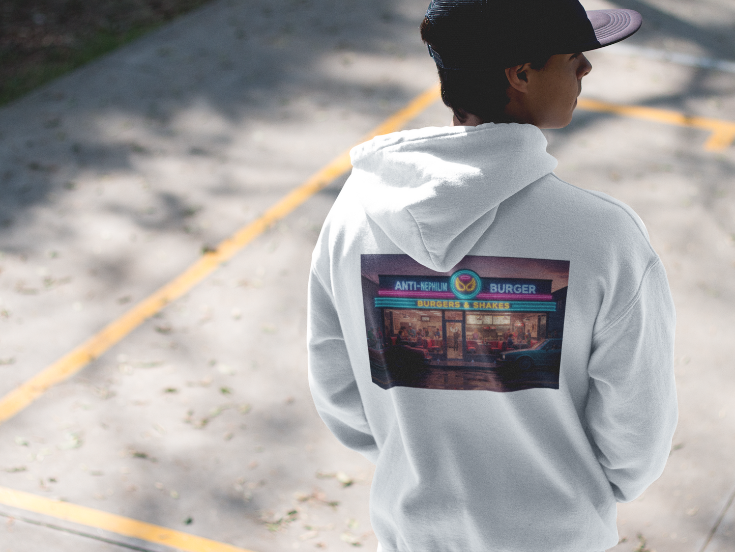 Retro Neon Burger Joint Hoodie — Kirk Ave. Apparel