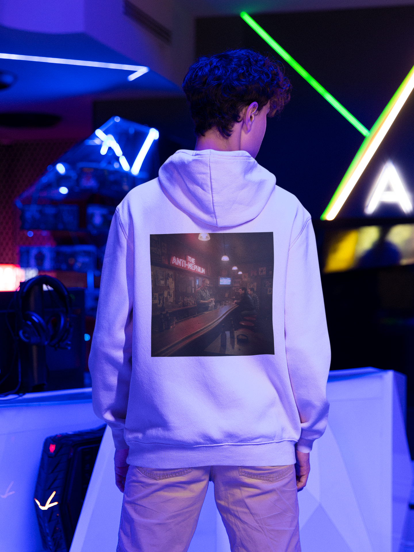 Retro Neon Dive Bar Hoodie - Kirk Ave. Apparel