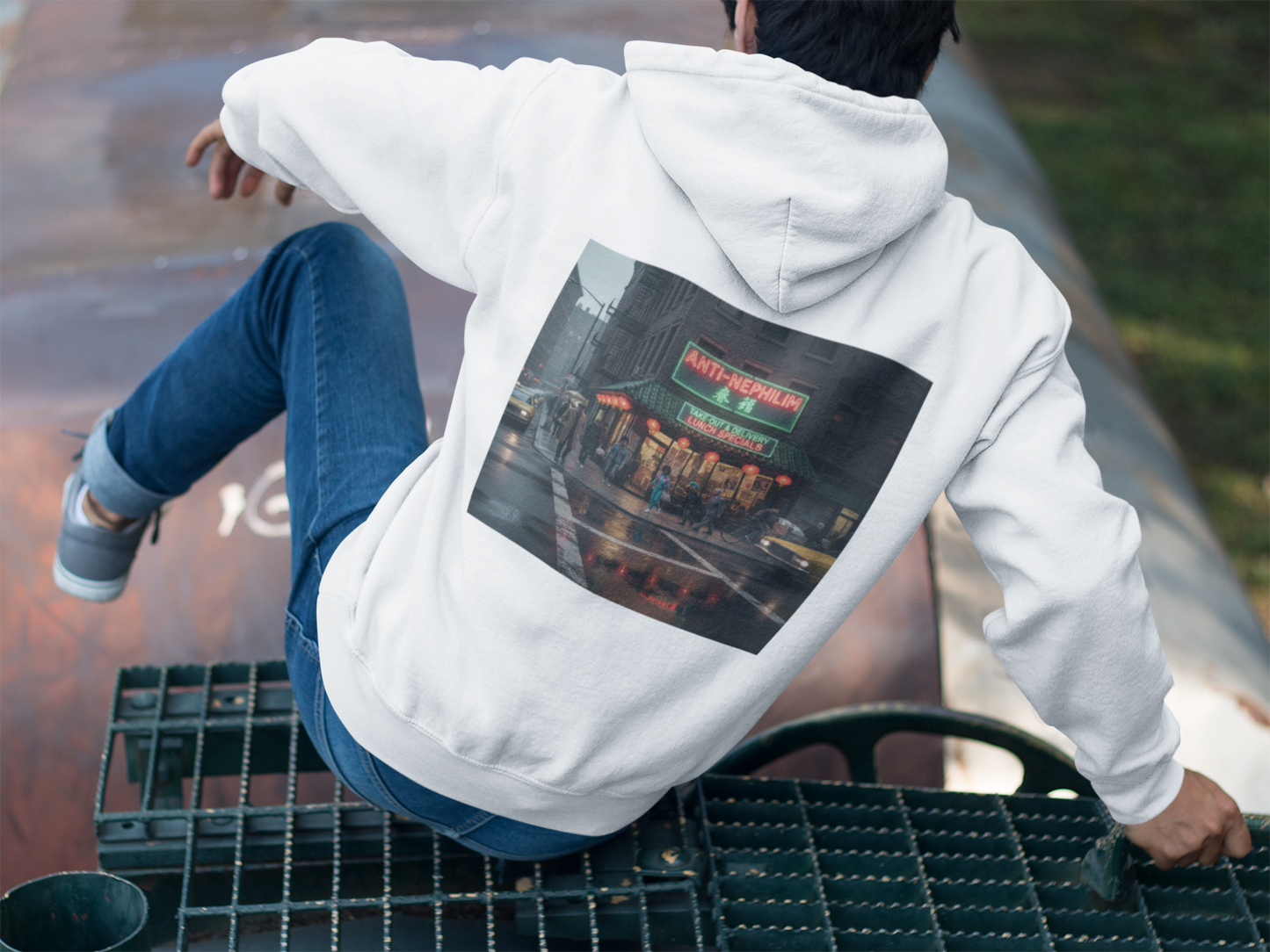 NYC Retro Chinese Anti Nephilim Hoodie - Kirk Ave. Apparel
