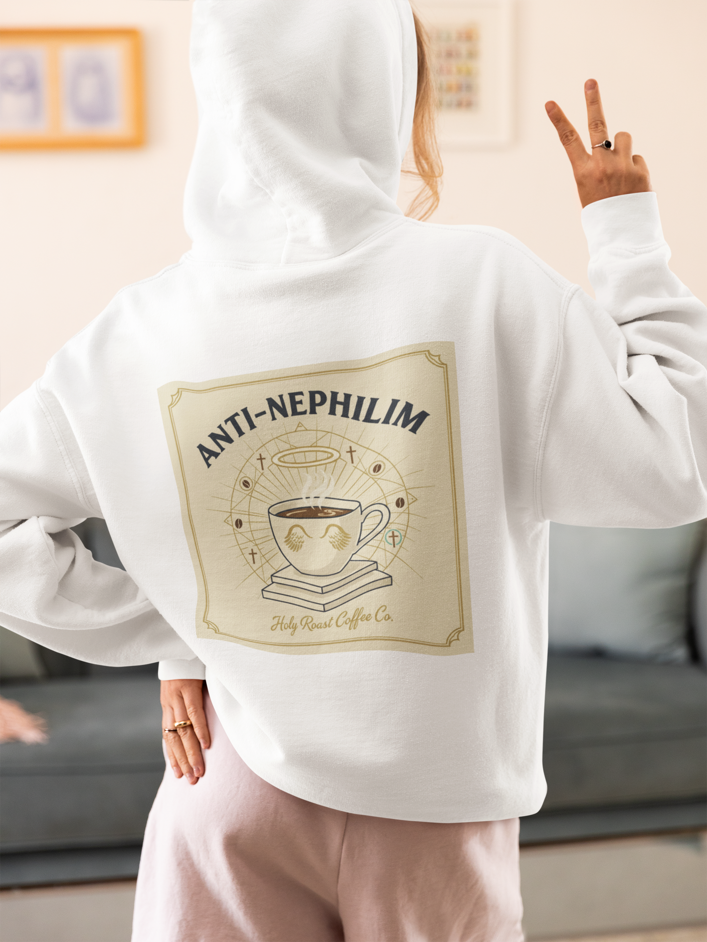 Retro Anti Nephilim Coffee Hoodie — Kirk Ave. Apparel