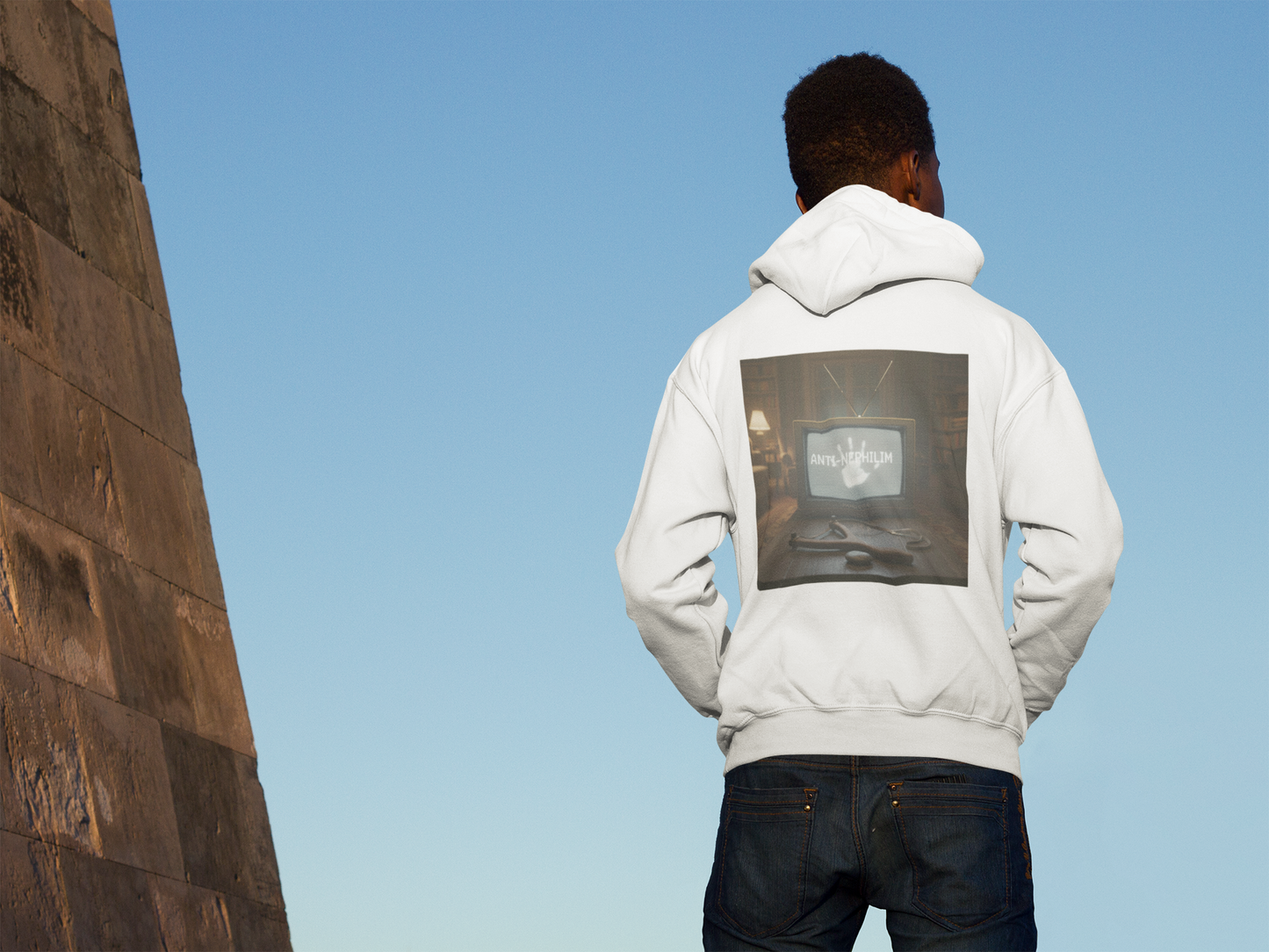 Retro TV Anti Nephilim Hoodie - Kirk Ave. Apparel