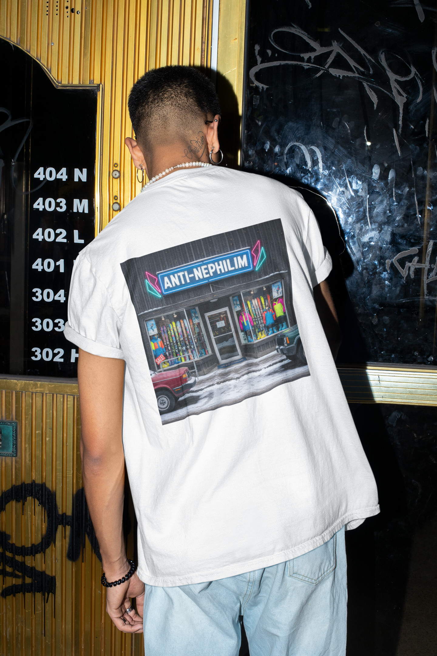 Anti Nephilim Ski Shop T Shirt - Kirk Ave. Apparel