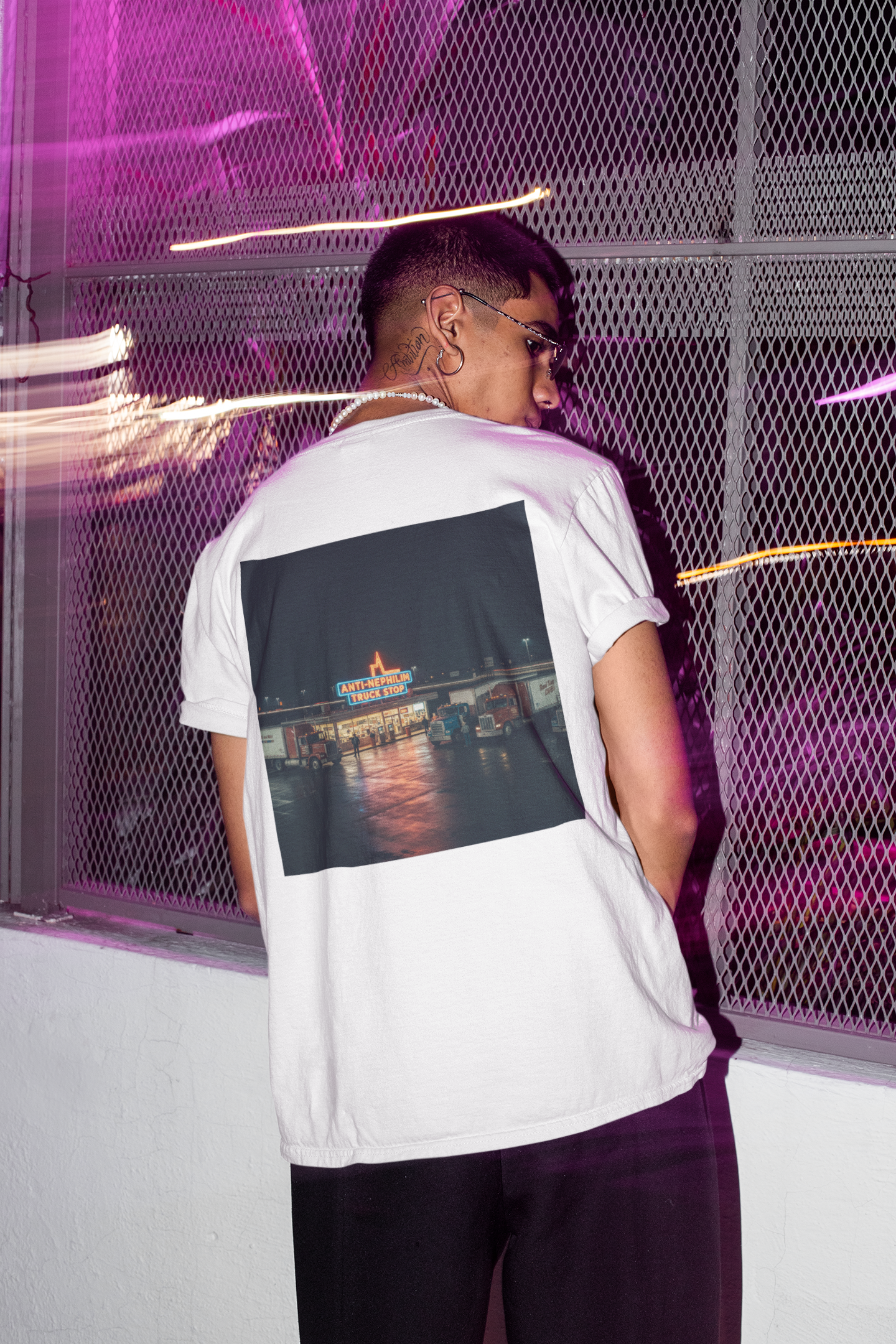 Vintage Neon Anti-Nephilim Truck Stop T-Shirt — Kirk Ave. Apparel