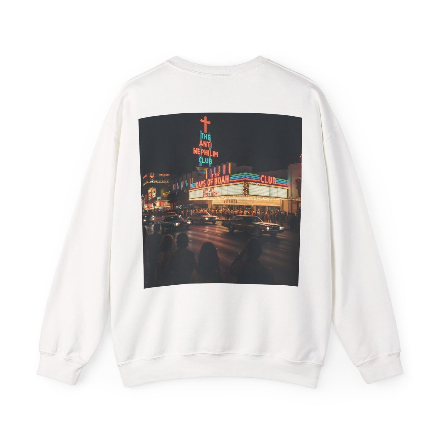 Retro Neon Anti Nephilim Casino Sweatshirt - Kirk Ave. Apparel