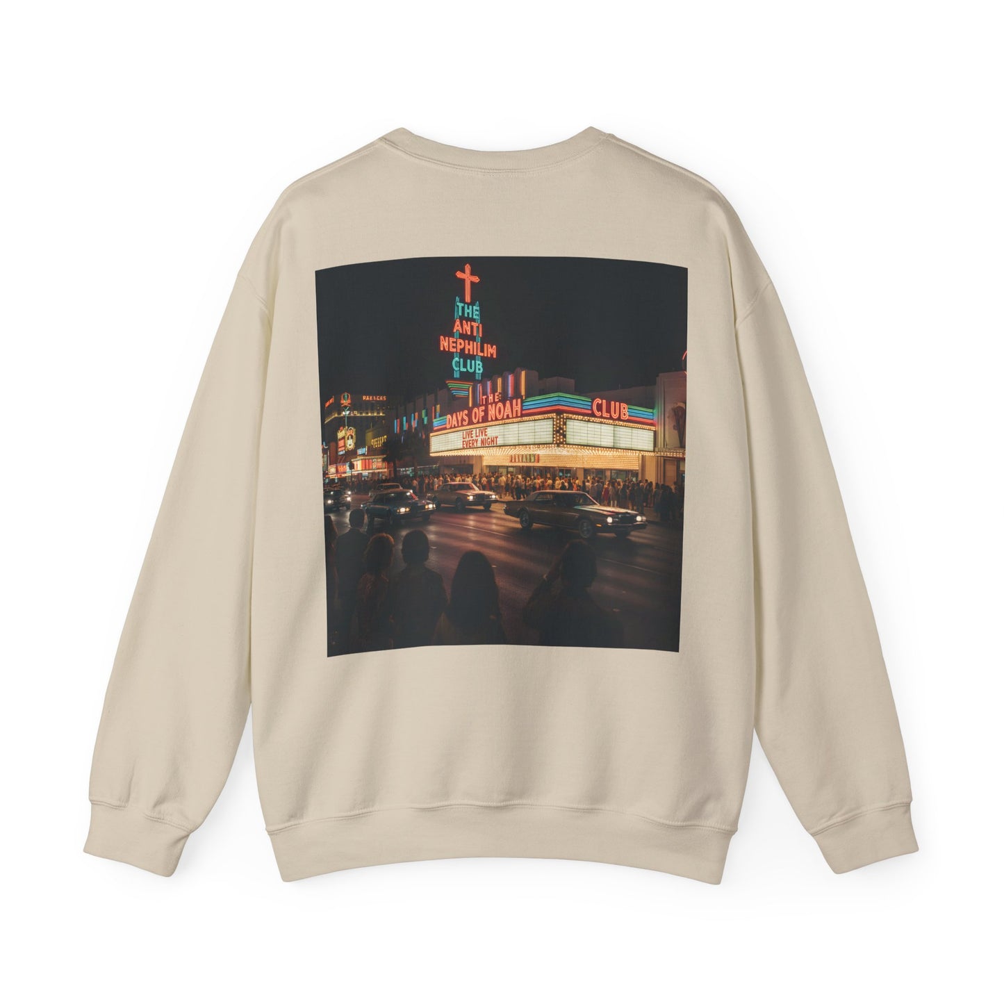 Retro Neon Anti Nephilim Casino Sweatshirt - Kirk Ave. Apparel
