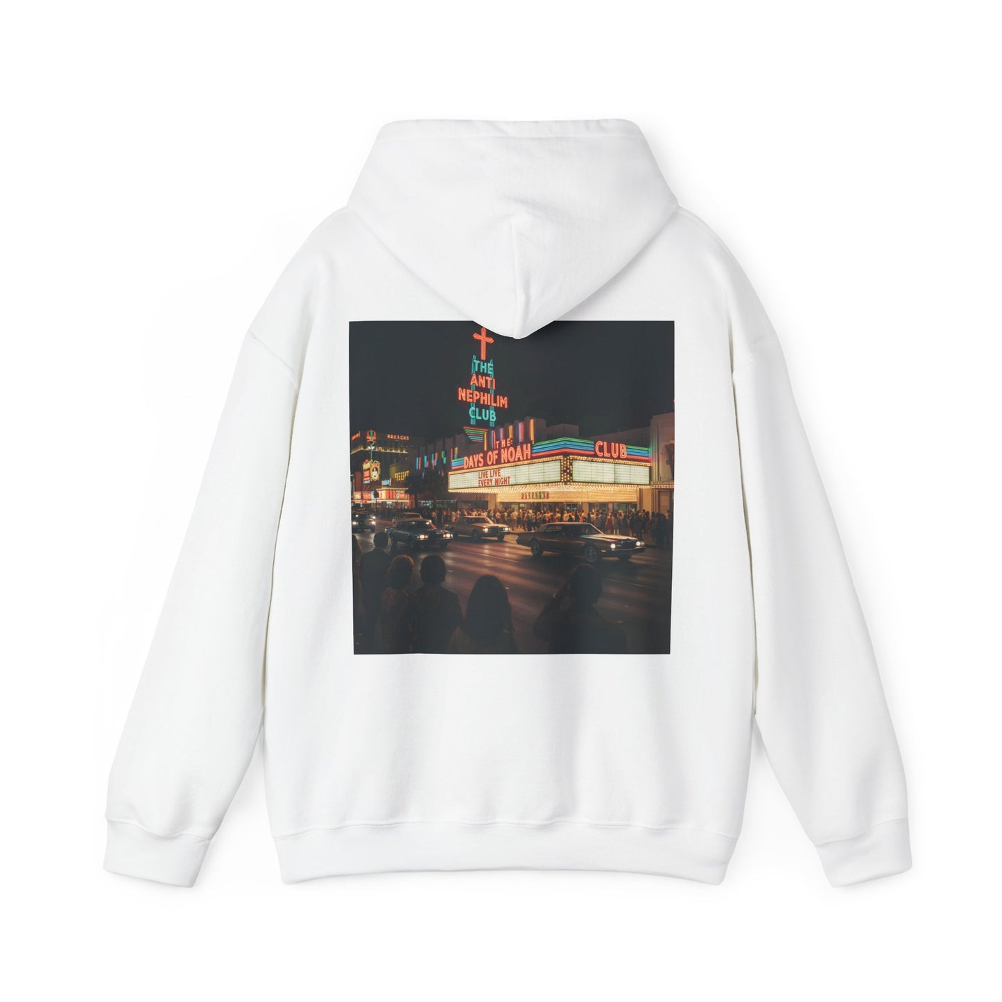 Retro Neon Anti Nephilim Casino Hoodie - Kirk Ave. Apparel