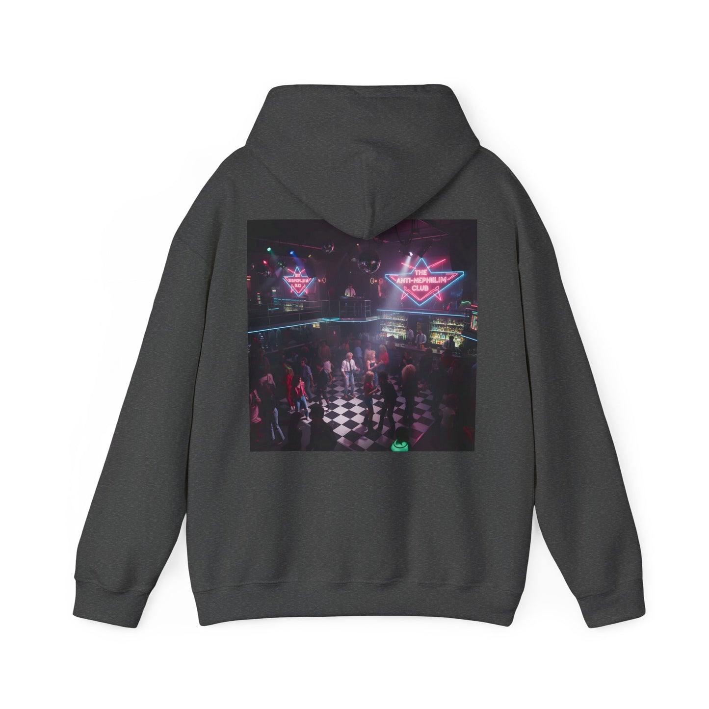 80s Neon Nightclub Anti Nephilim Hoodie - Kirk Ave. Apparel