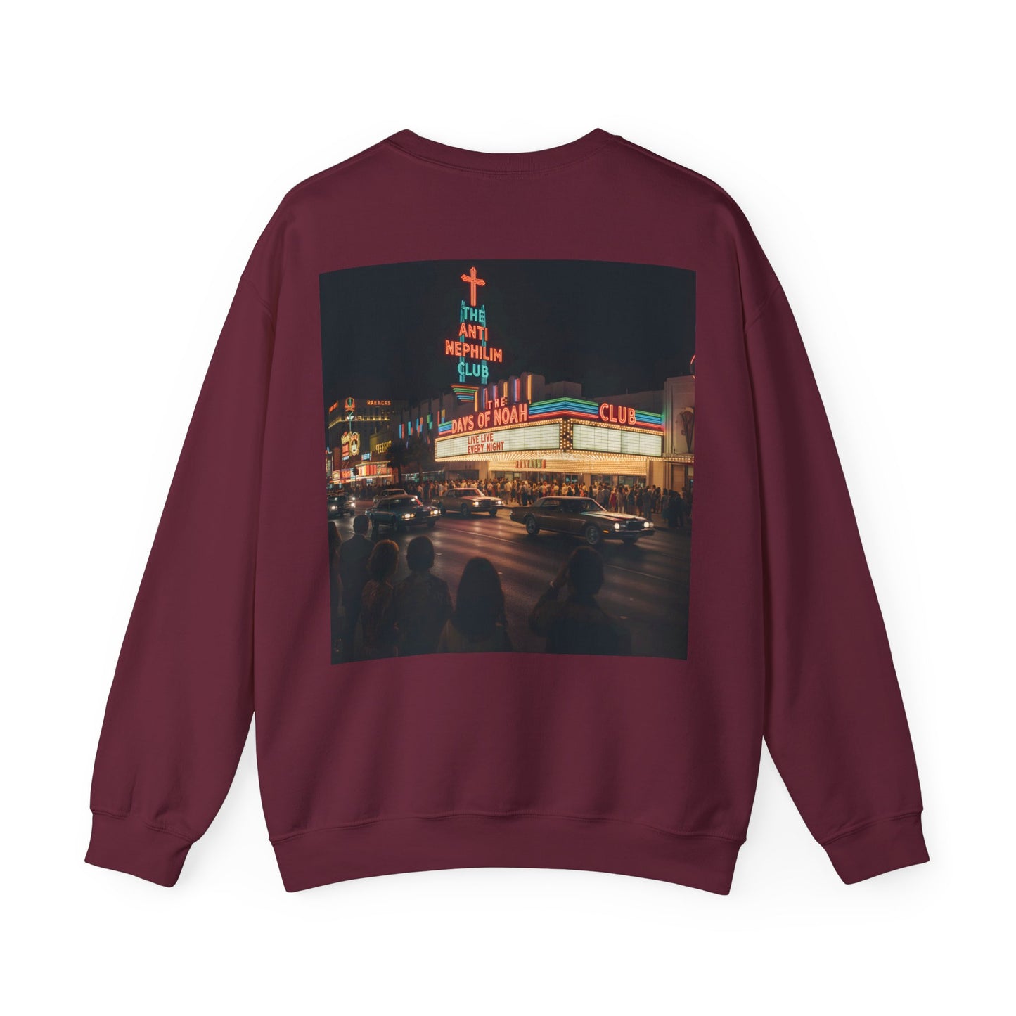 Retro Neon Anti Nephilim Casino Sweatshirt - Kirk Ave. Apparel