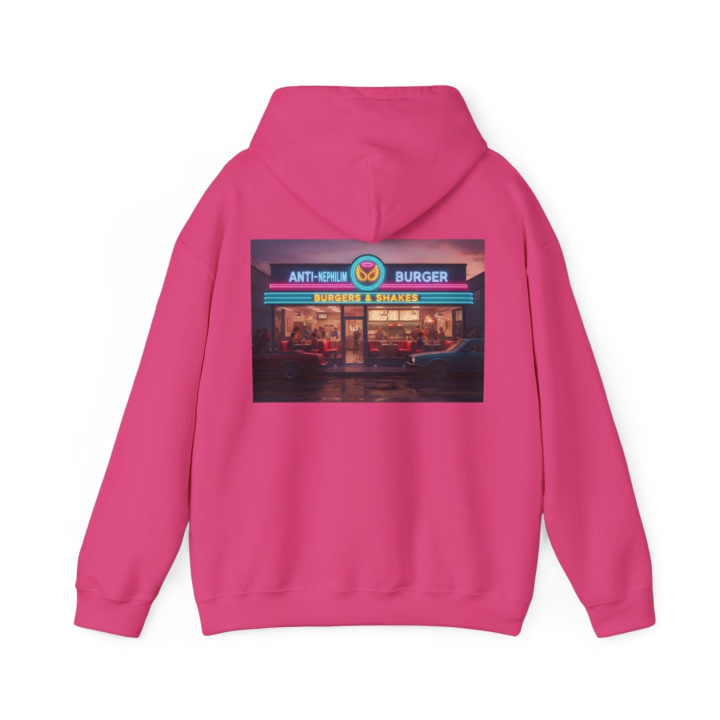 Retro Neon Burger Joint Hoodie — Kirk Ave. Apparel