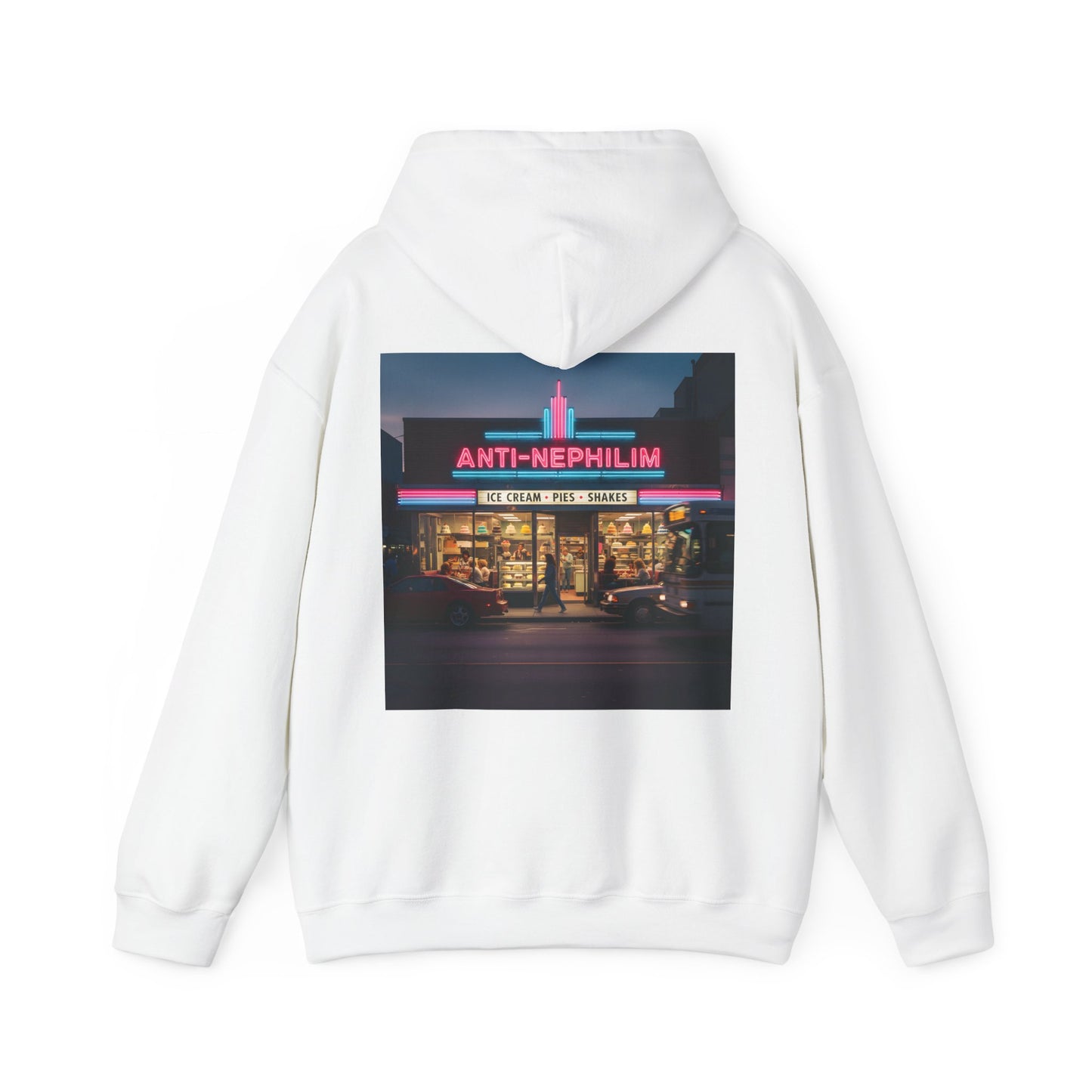 Retro Neon Dessert Diner Anti-Nephilim Hoodie — Kirk Ave. Apparel