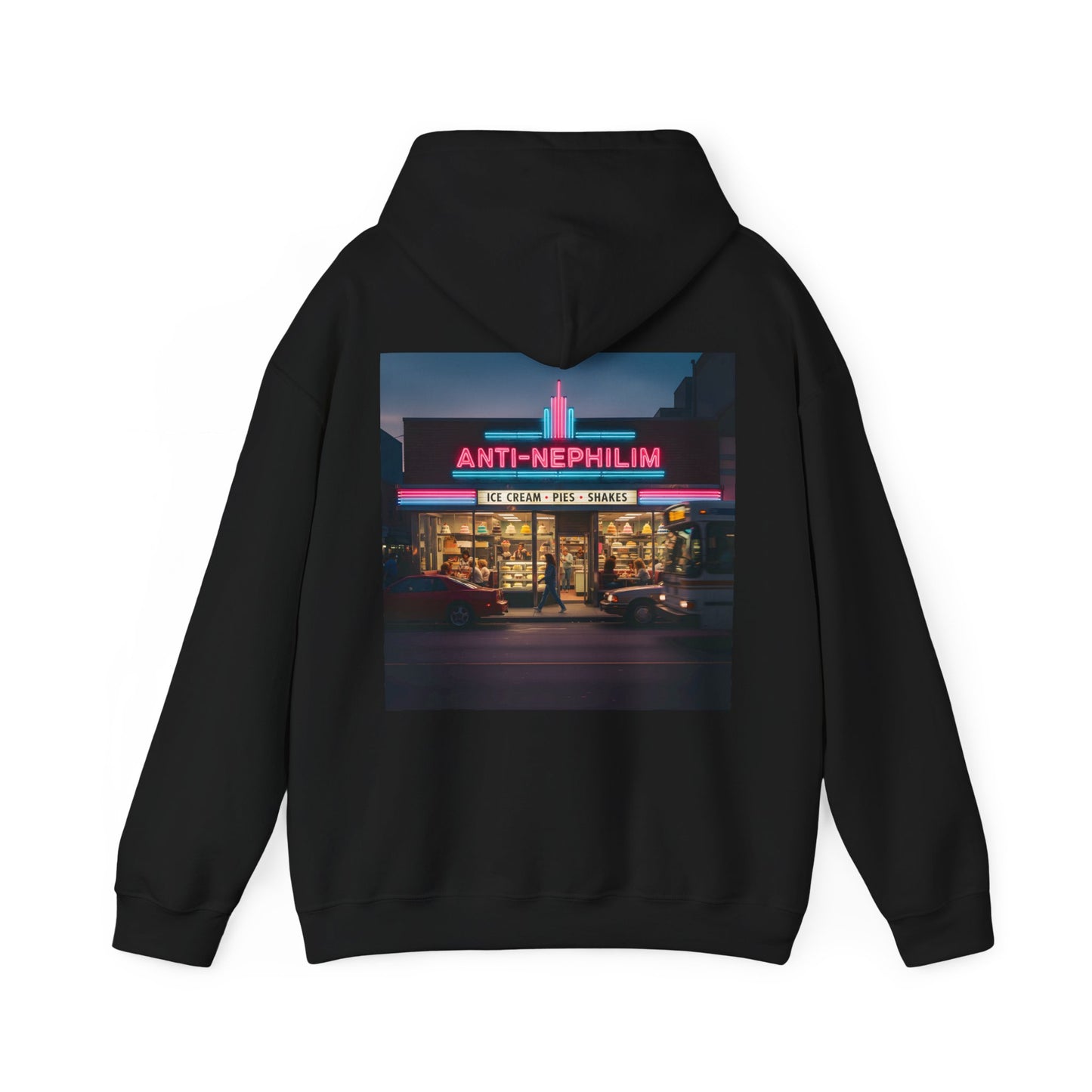 Retro Neon Dessert Diner Anti-Nephilim Hoodie — Kirk Ave. Apparel