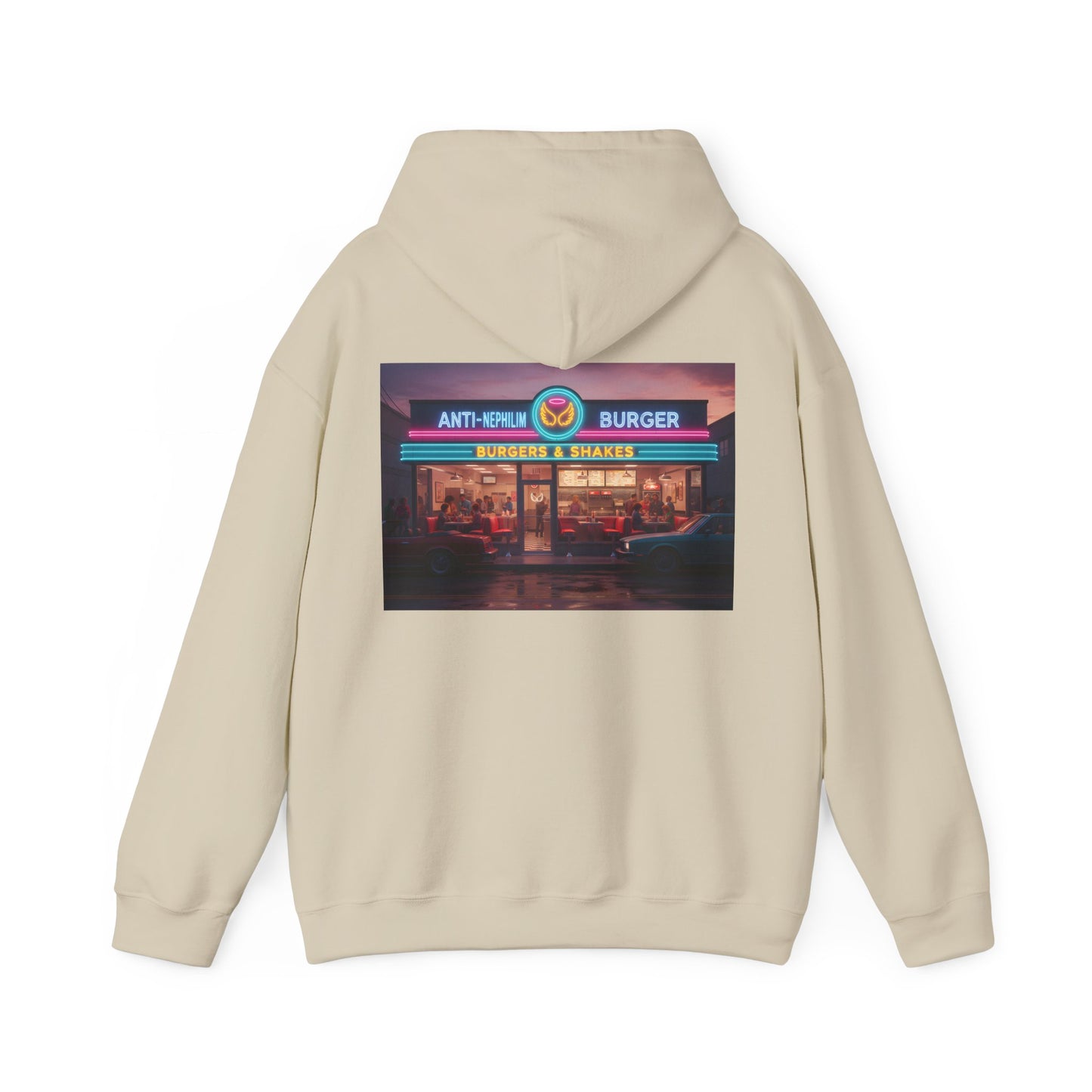 Retro Neon Burger Joint Hoodie — Kirk Ave. Apparel