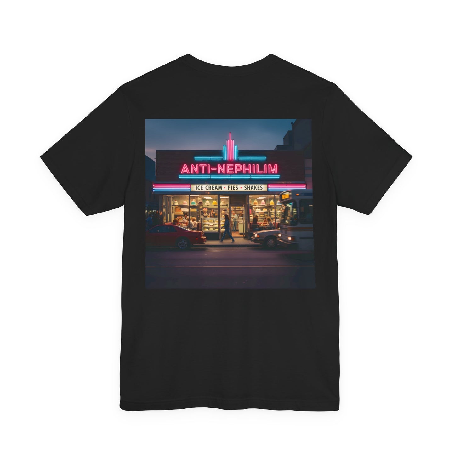 Retro Neon Dessert Diner Anti-Nephilim T Shirt — Kirk Ave. Apparel