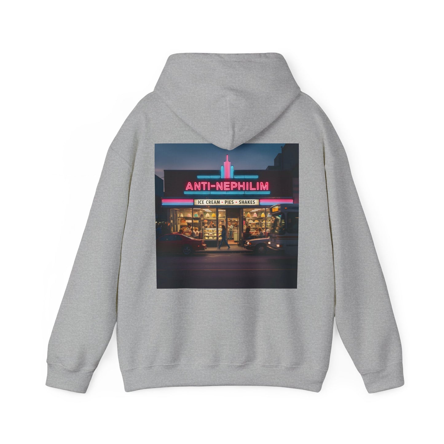 Retro Neon Dessert Diner Anti-Nephilim Hoodie — Kirk Ave. Apparel